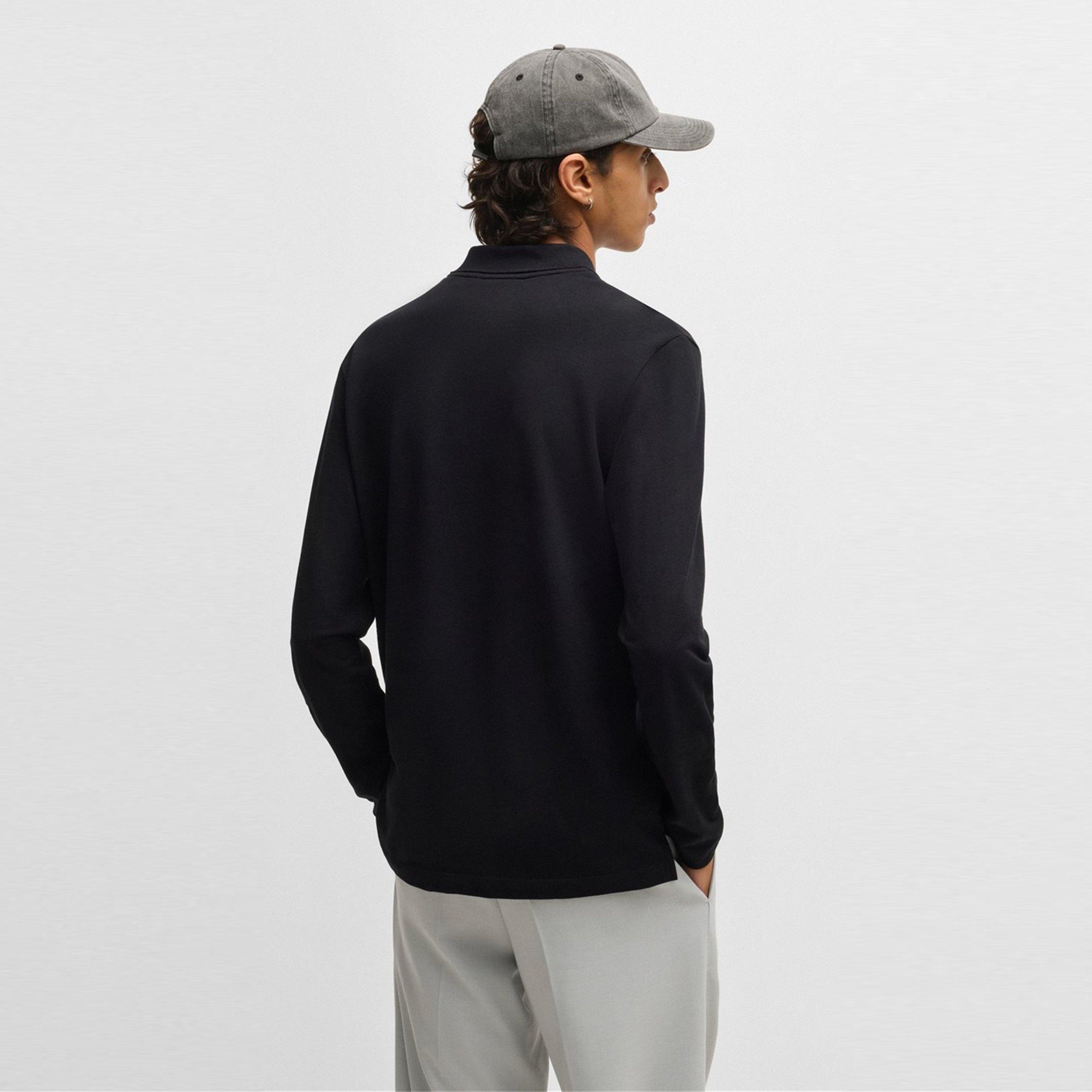Black 001 - Hugo - Men's Derrikos Long-Sleeve Polo Shirt - 3