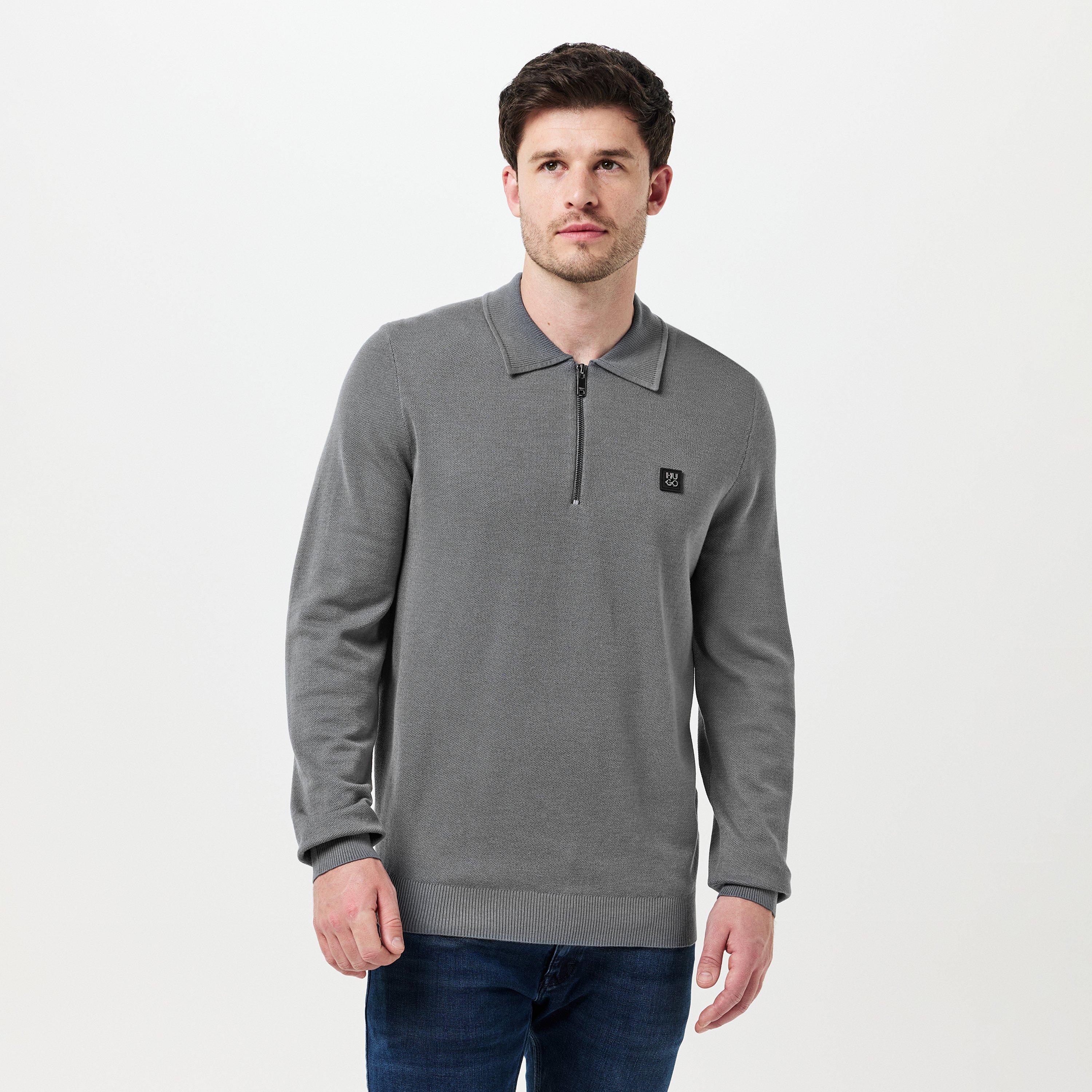 Open Grey 086 - Hugo - Men's Long-Sleeve Polo Shirt - 3