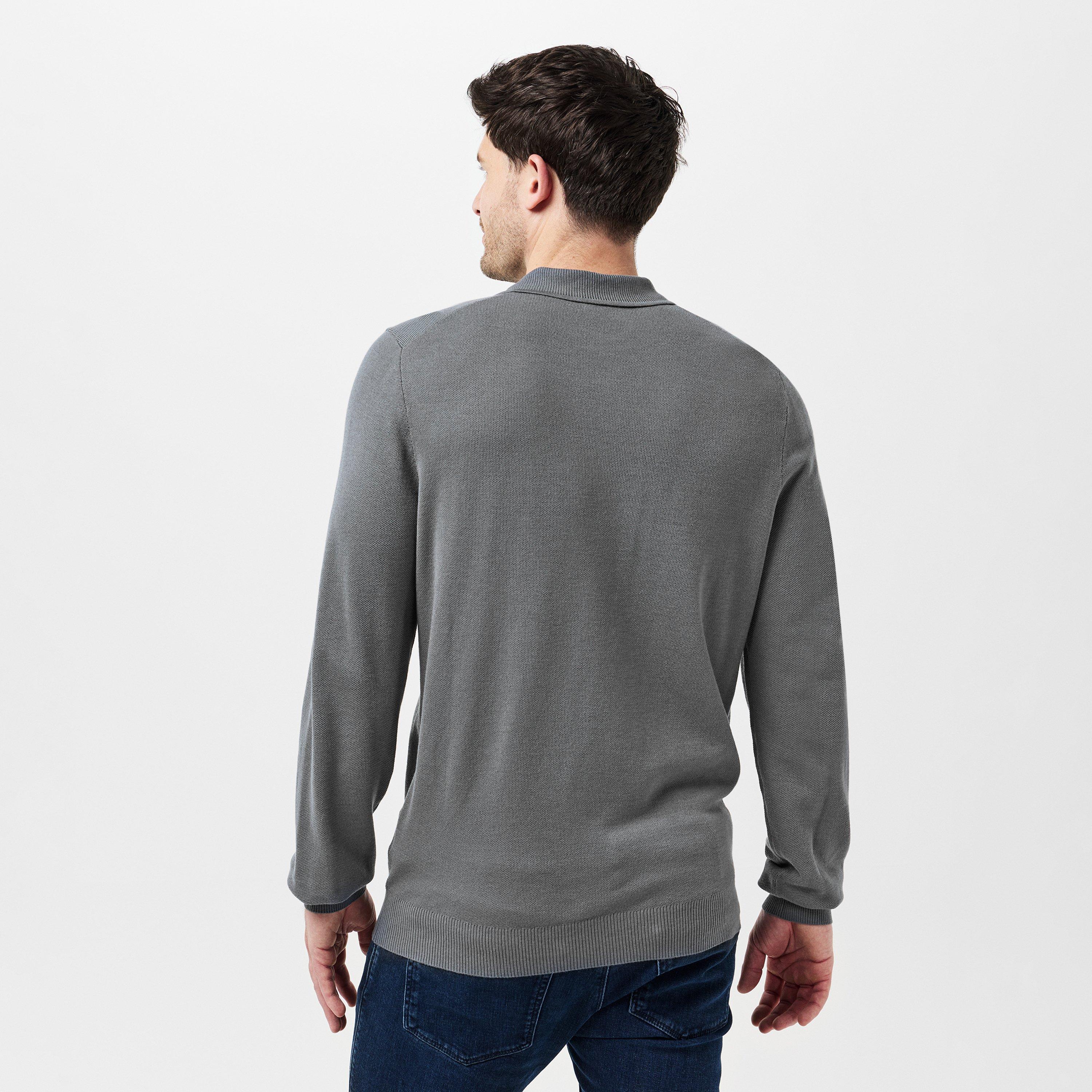 Open Grey 086 - Hugo - Men's Long-Sleeve Polo Shirt - 4