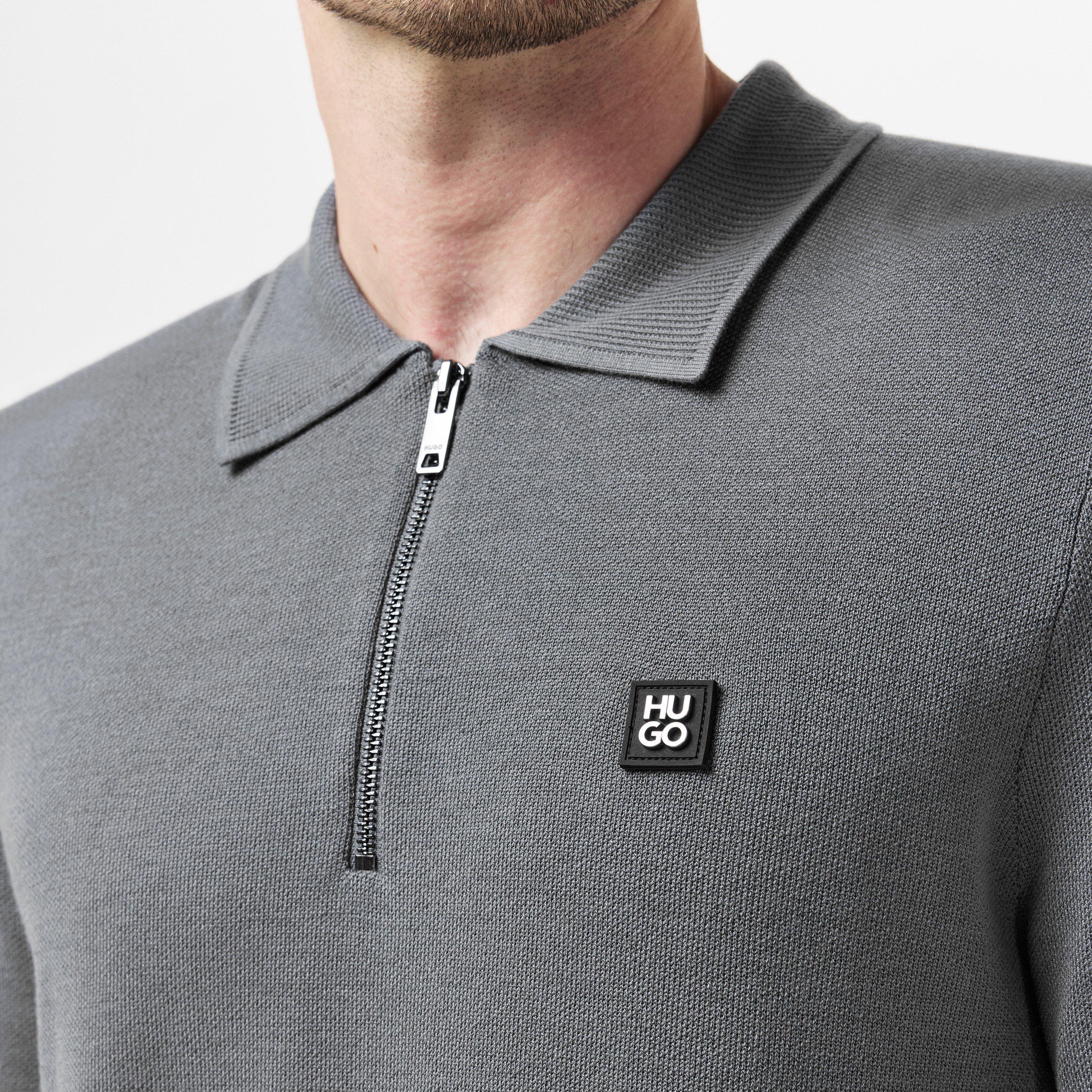 Open Grey 086 - Hugo - Men's Long-Sleeve Polo Shirt - 5