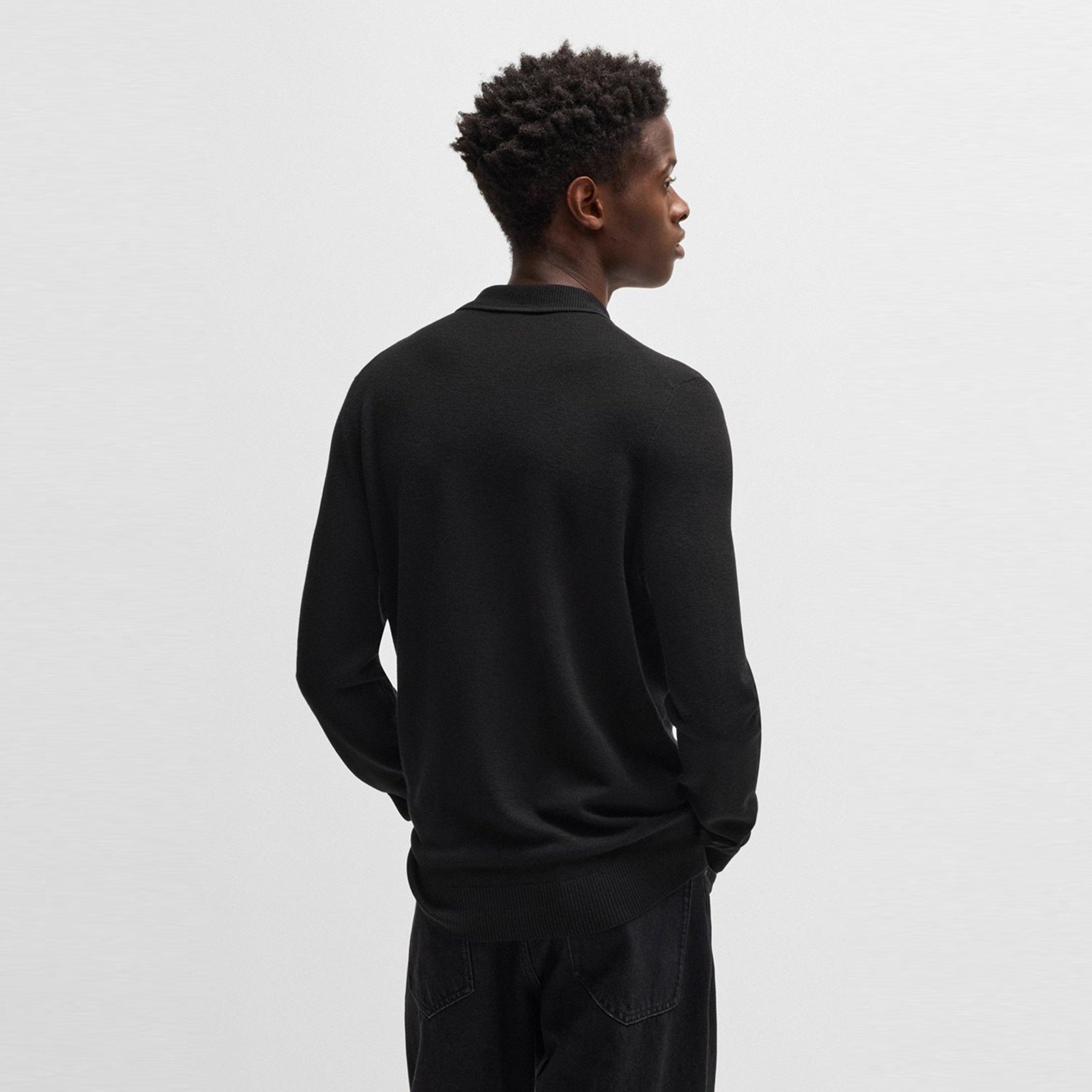 Black 001 - Hugo - Men's Long-Sleeve Polo Shirt - 3