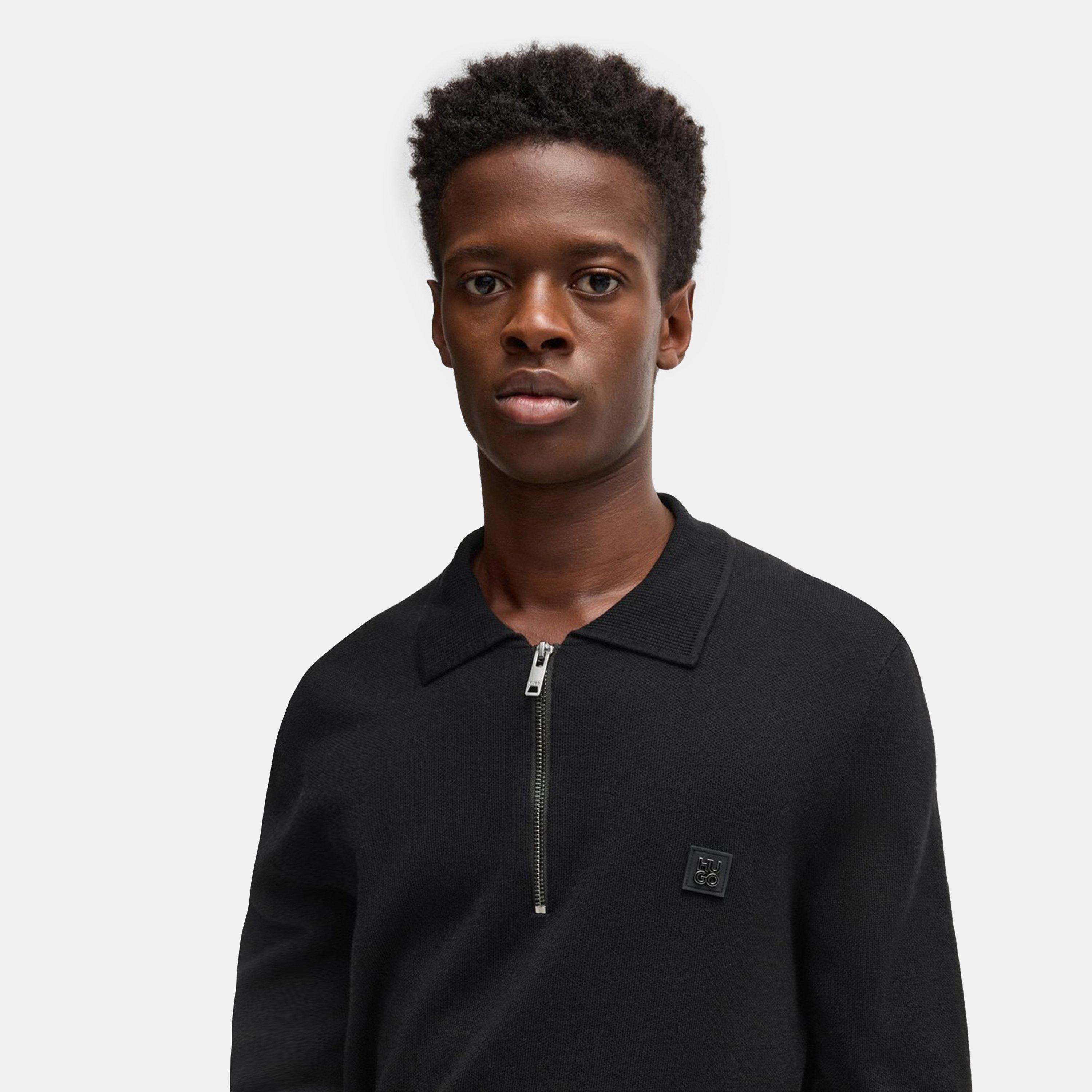 Black 001 - Hugo - Men's Long-Sleeve Polo Shirt - 4
