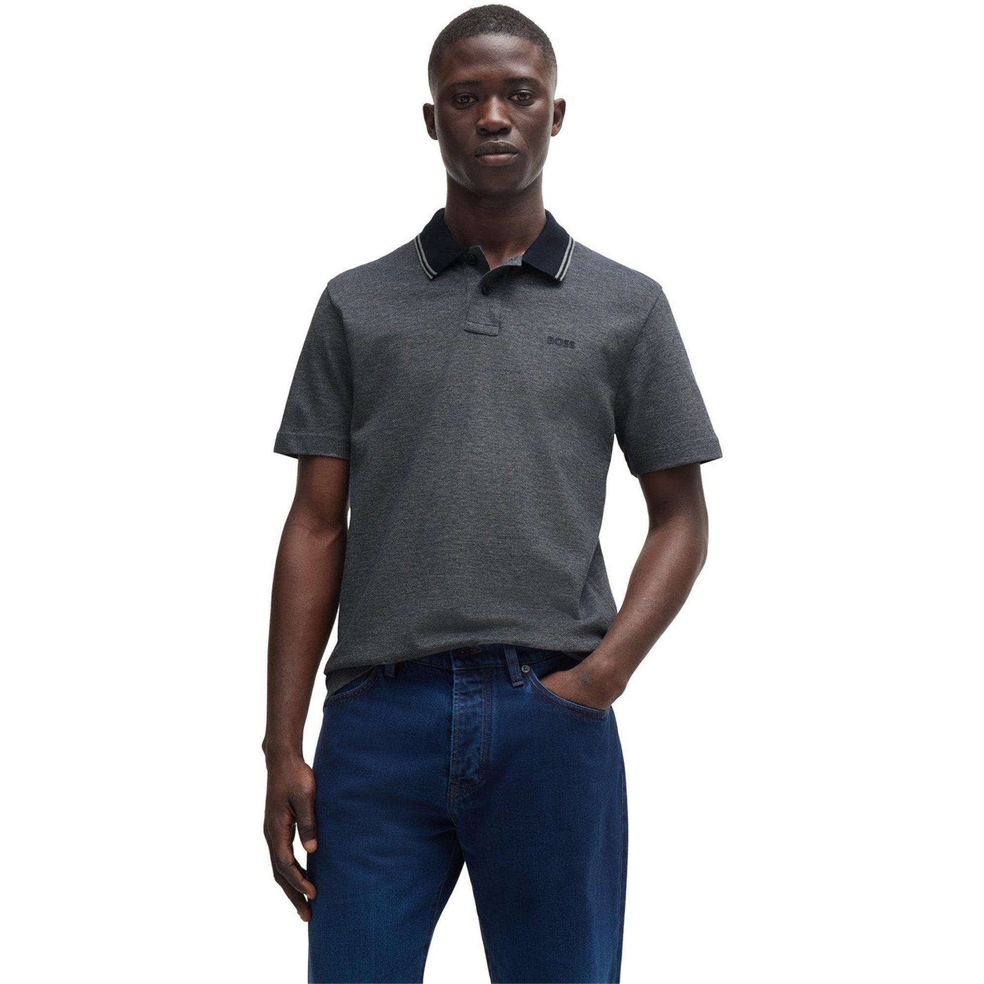 Dark Blue 404 - Boss - Men's Peoxfordnew Short-Sleeve Polo Shirt - 3