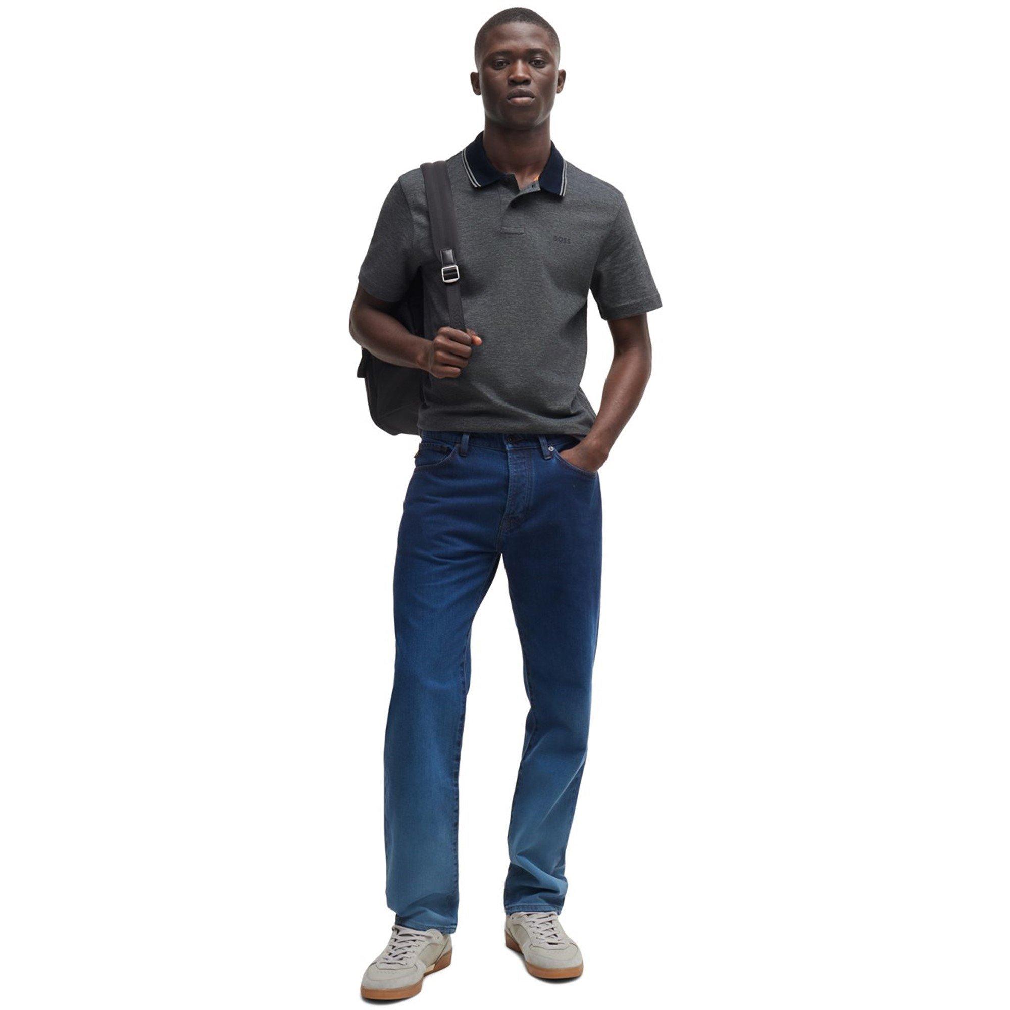 Dark Blue 404 - Boss - Men's Peoxfordnew Short-Sleeve Polo Shirt - 5