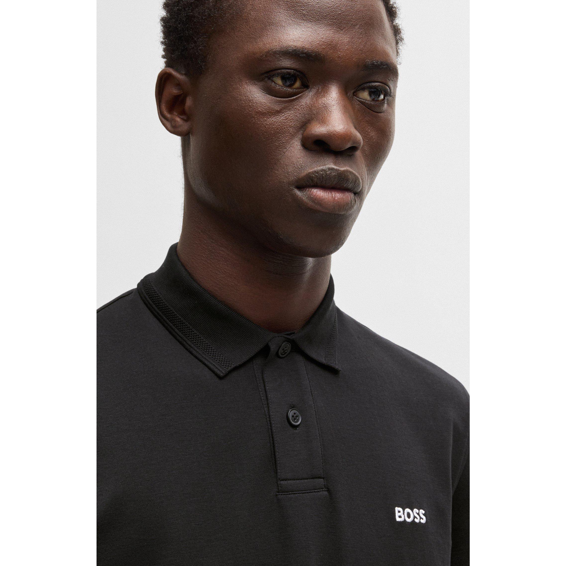 Black 001 - Boss - Men's PeInterlock Short-Sleeve Polo Shirt - 4