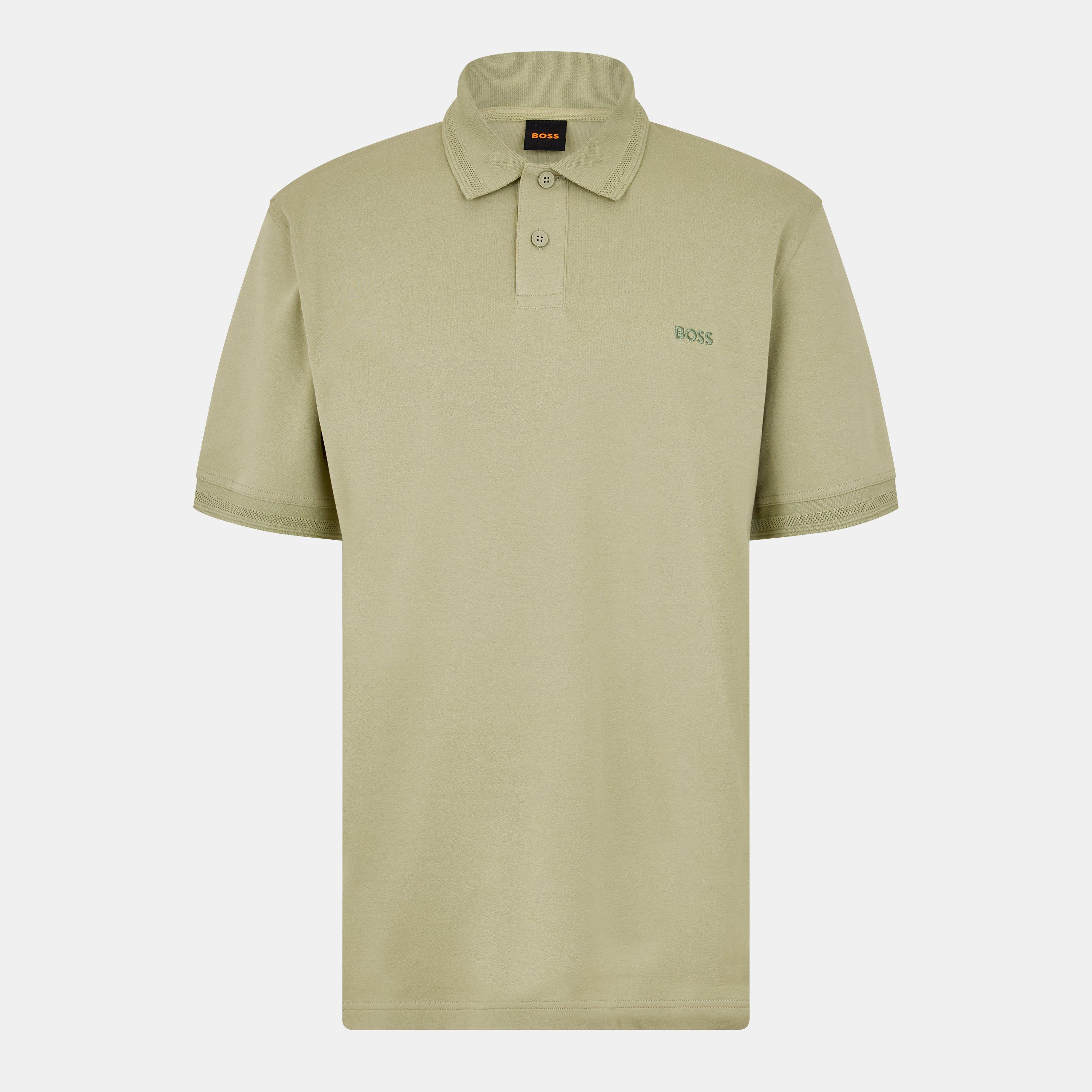 Boss Men's Peinterlock Short-Sleeve Polo Shirt - Open Green 370 - S
