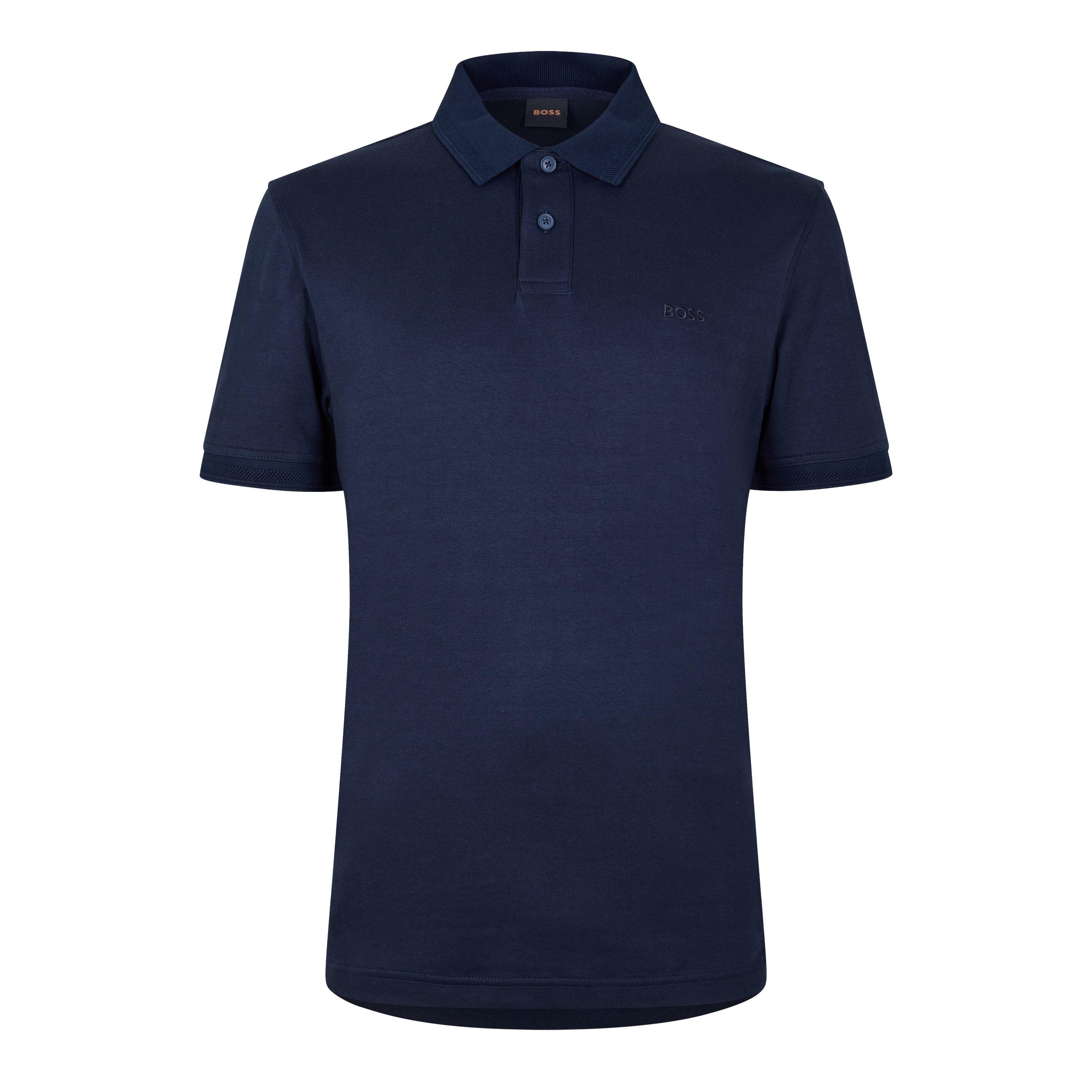 Boss Men's Peinterlock Short-Sleeve Polo Shirt - Dark Blue 404 - M