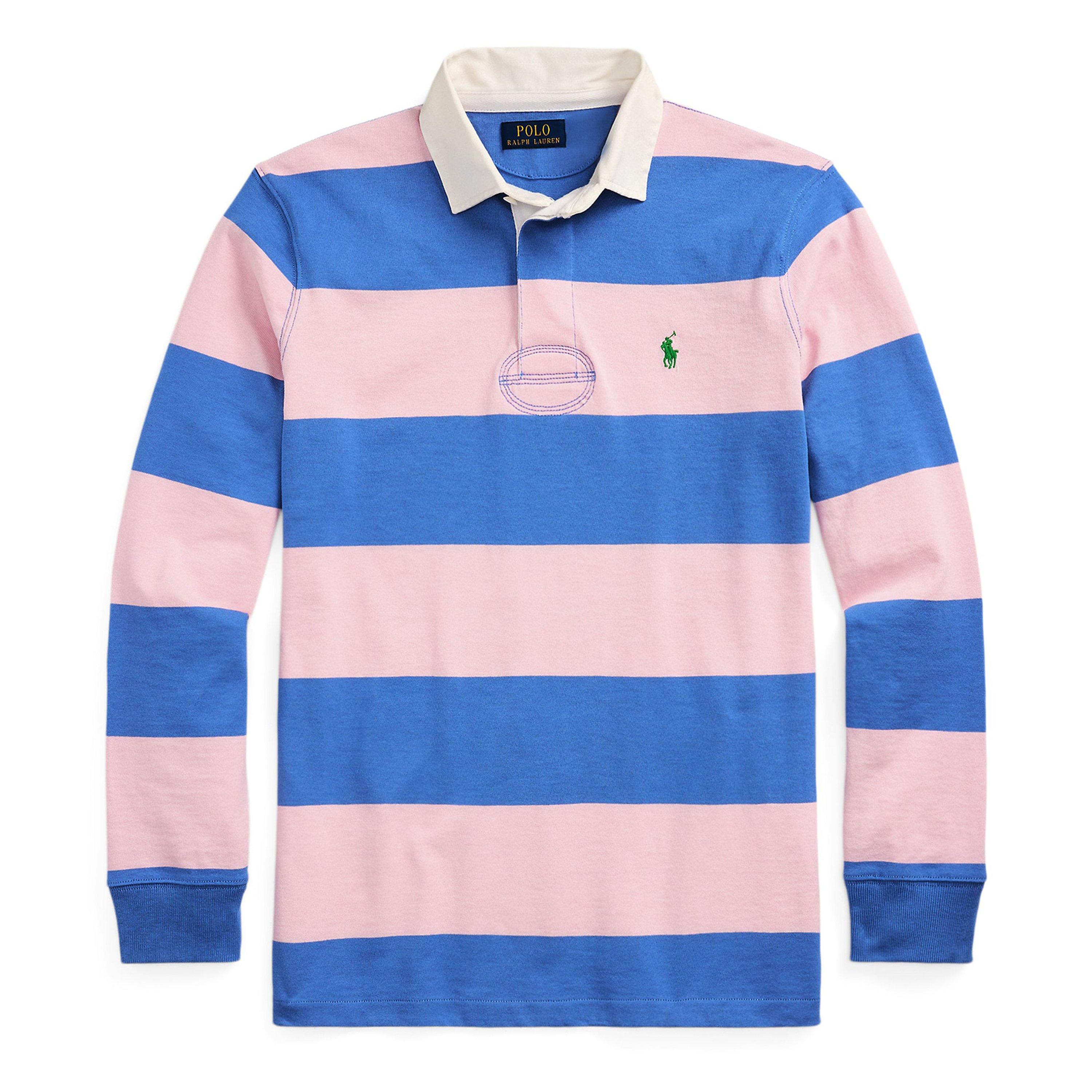 Pink/Blue - Polo Ralph Lauren - Men's Stripe Rugby Shirt - 1