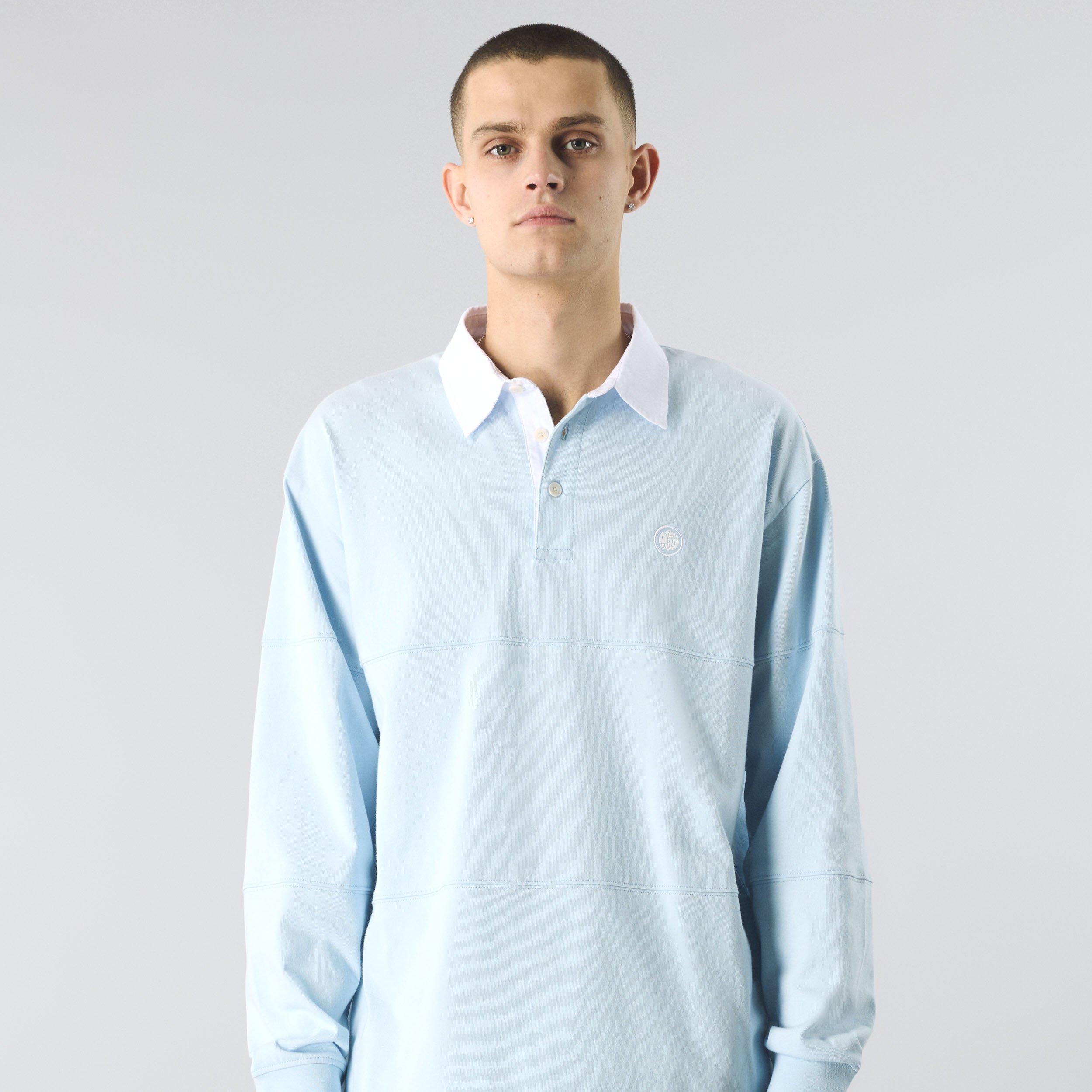 Azul claro - Pretty Green - Men's Islington Rugby Polo Shirt - 3