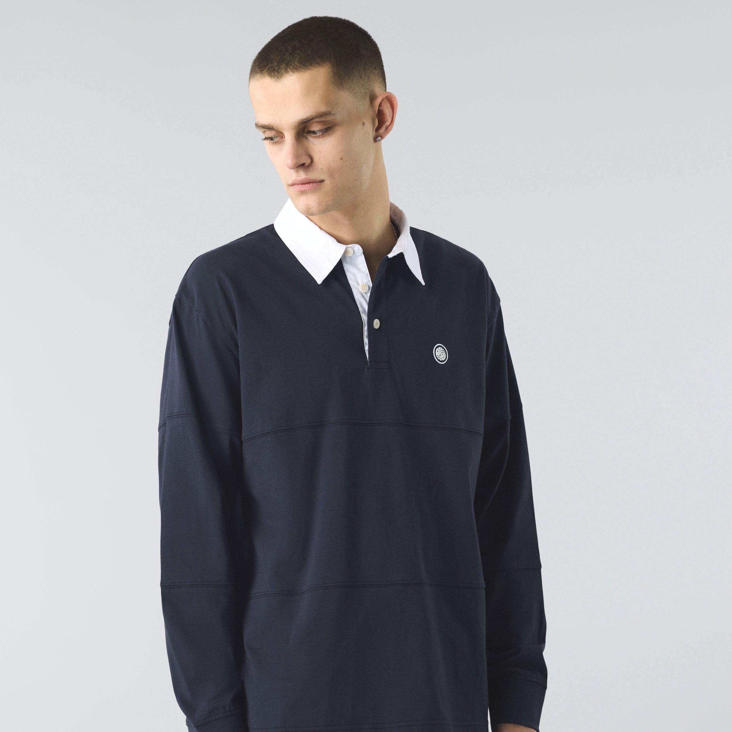 Navy - Pretty Green - Men's Islington Rugby Polo Shirt - 2