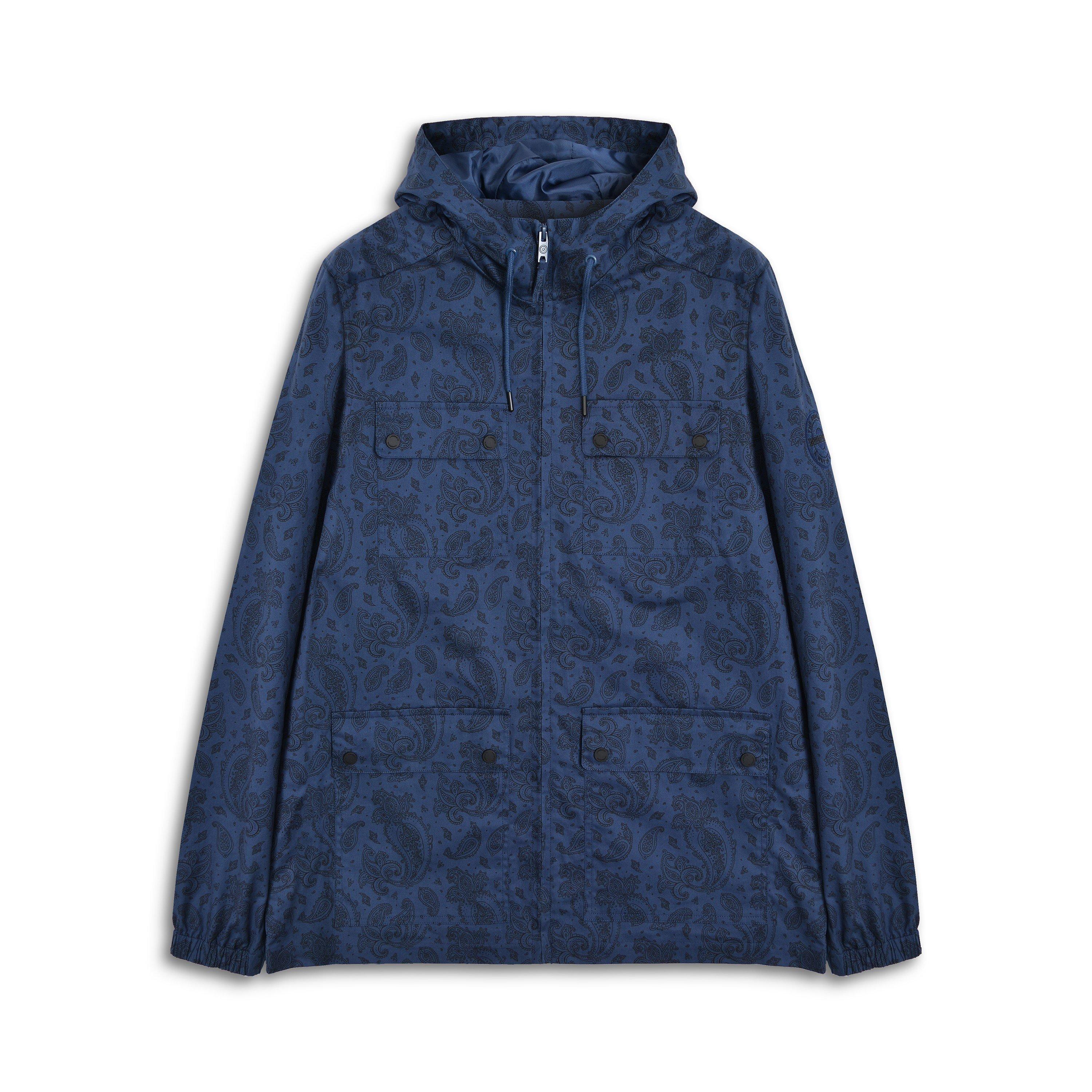Lambretta Men's Paisley Tech Fleece Zip Hoodie - Blue - Small