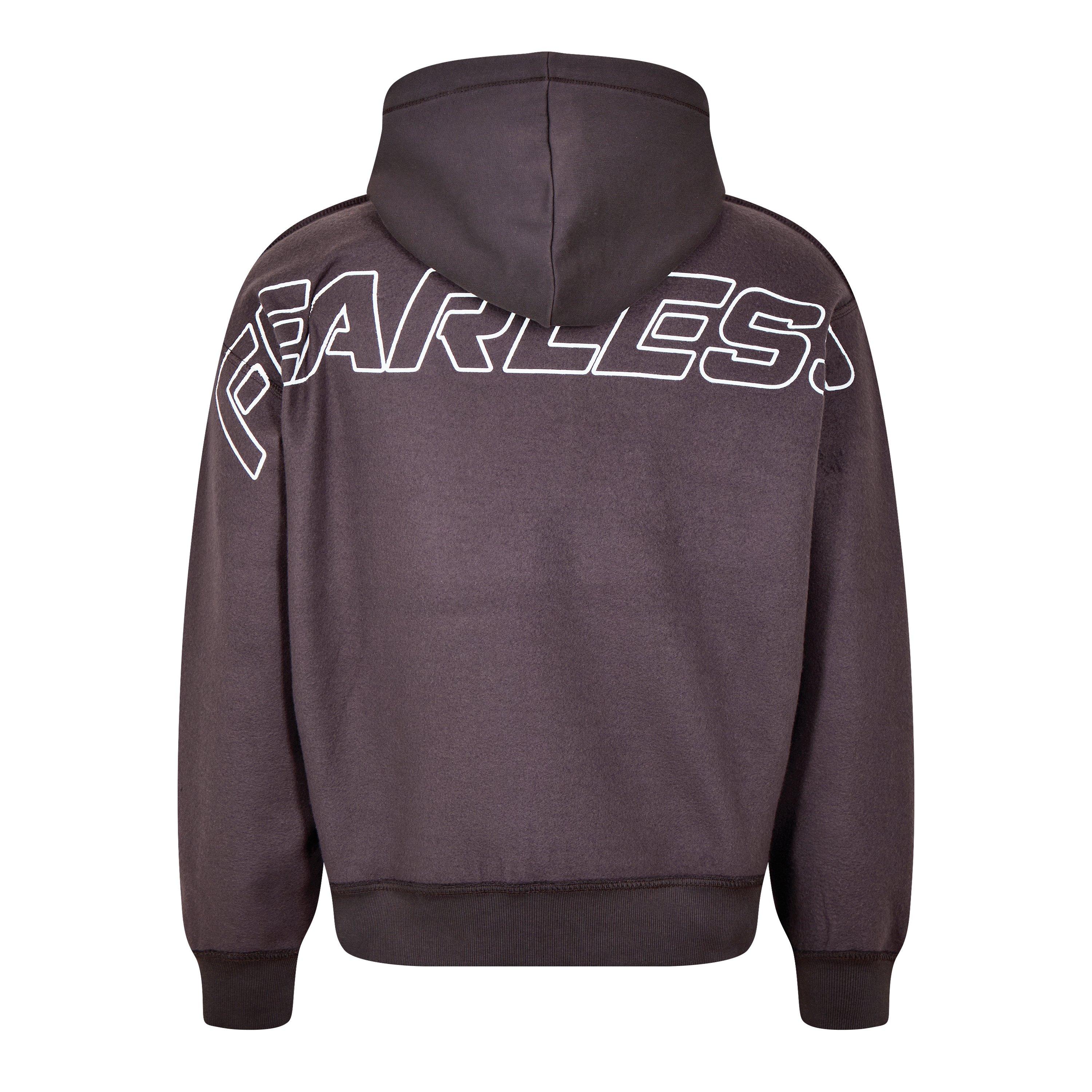 Marron - Firetrap - Reverse Fleece Hoodie Mens - 2