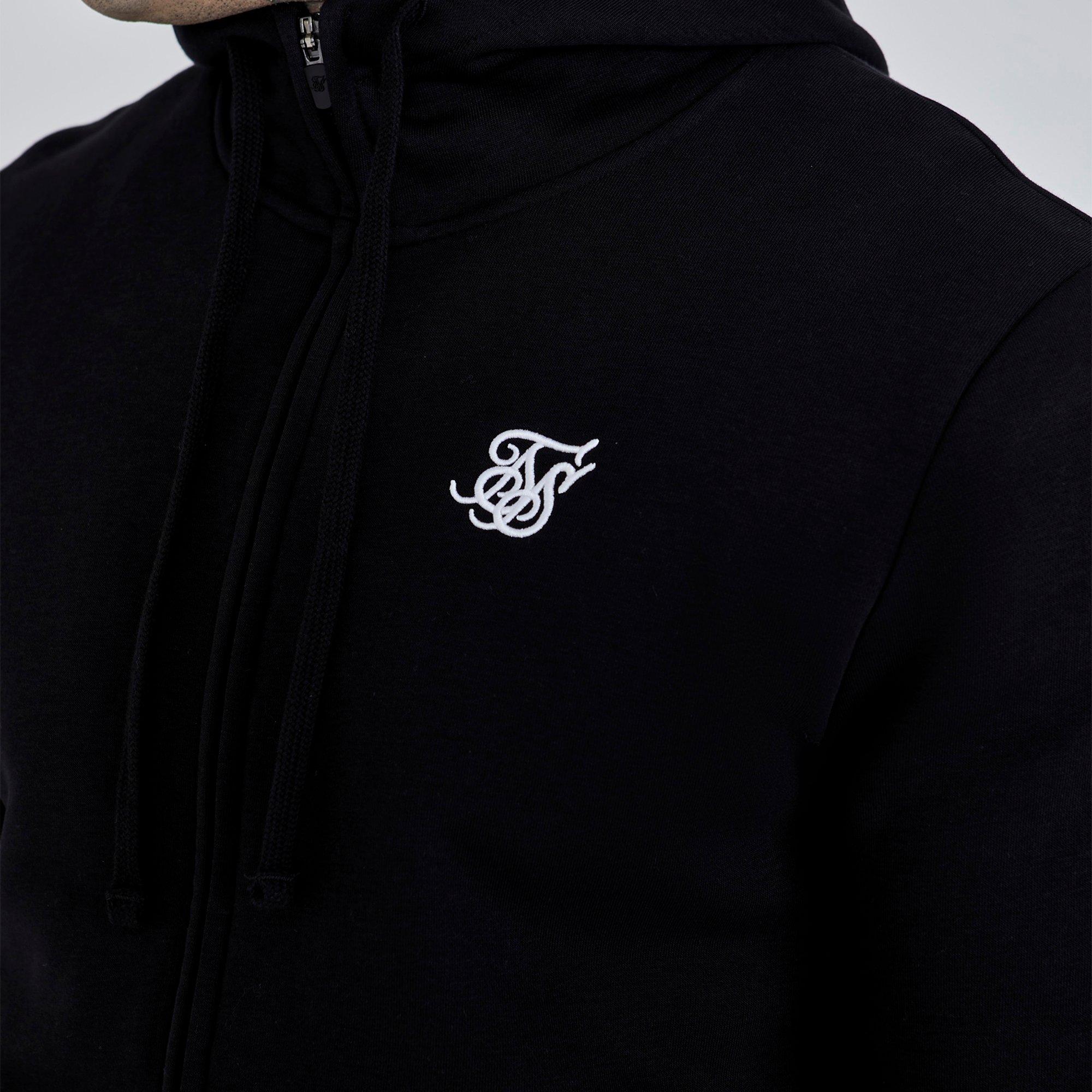 Siksilk Felpa con cappuccio Nero Essential Zip Siksilk Felpa con cappuccio Nero Essential Zip