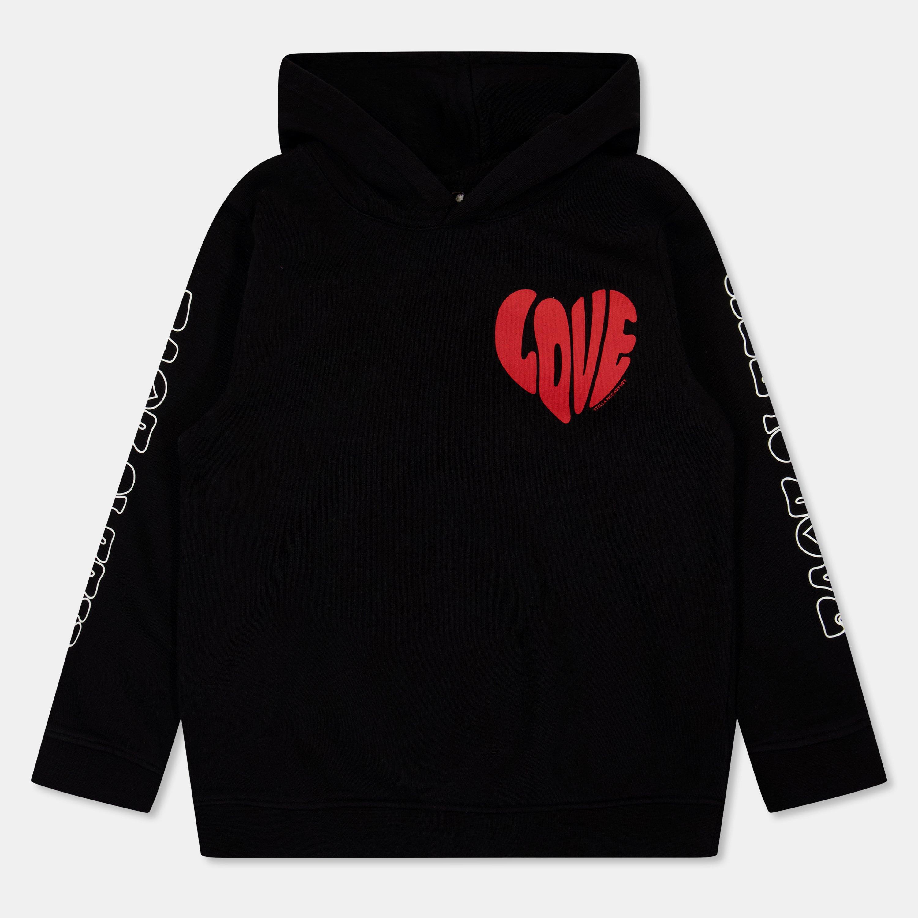 Stella Mccartney Girls Kids' Logo Love Hoodie - Blk/Red 961 - 14Y