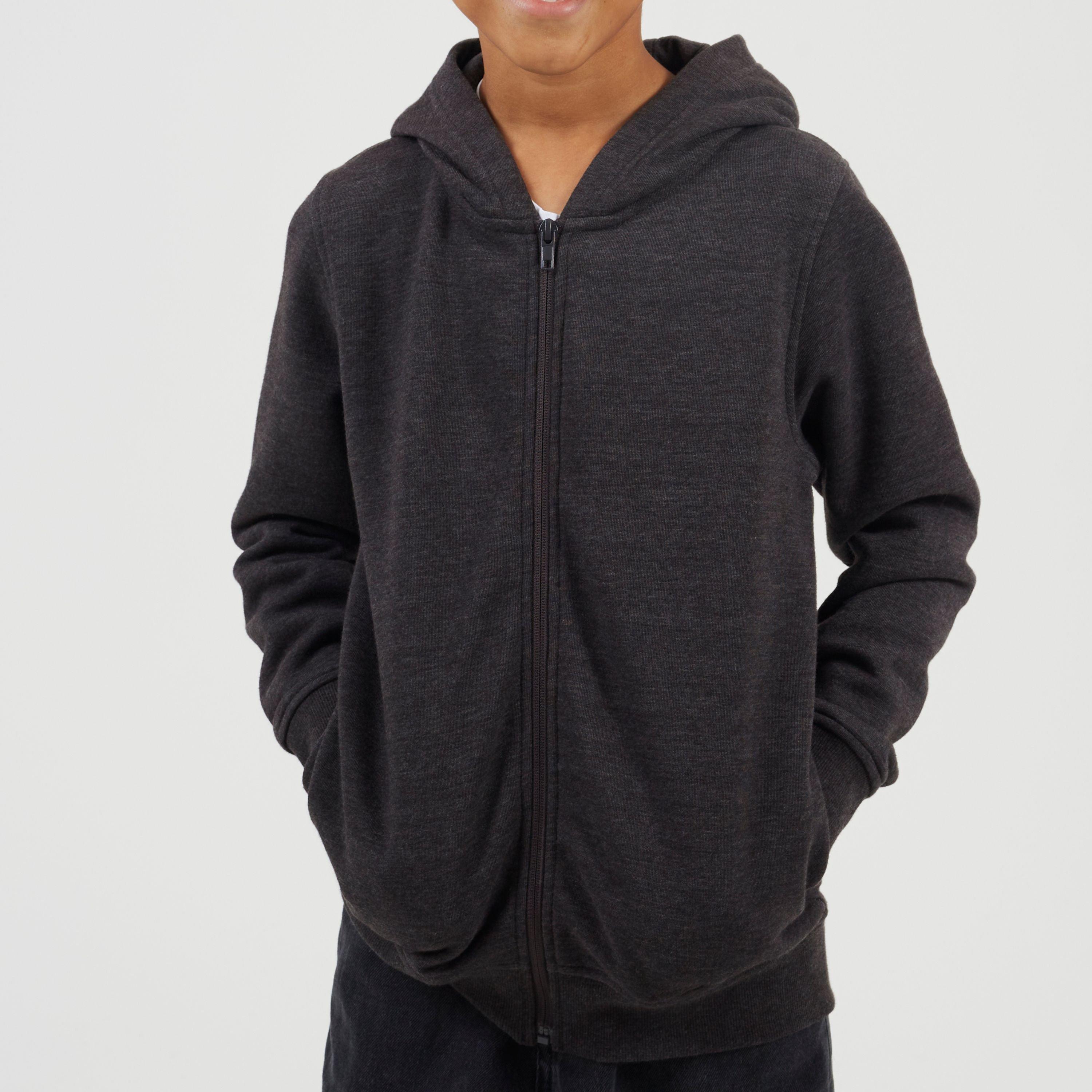 Dark Charcoal - Brave Soul - Boys Full Zip Hoodie with Pockets - 1