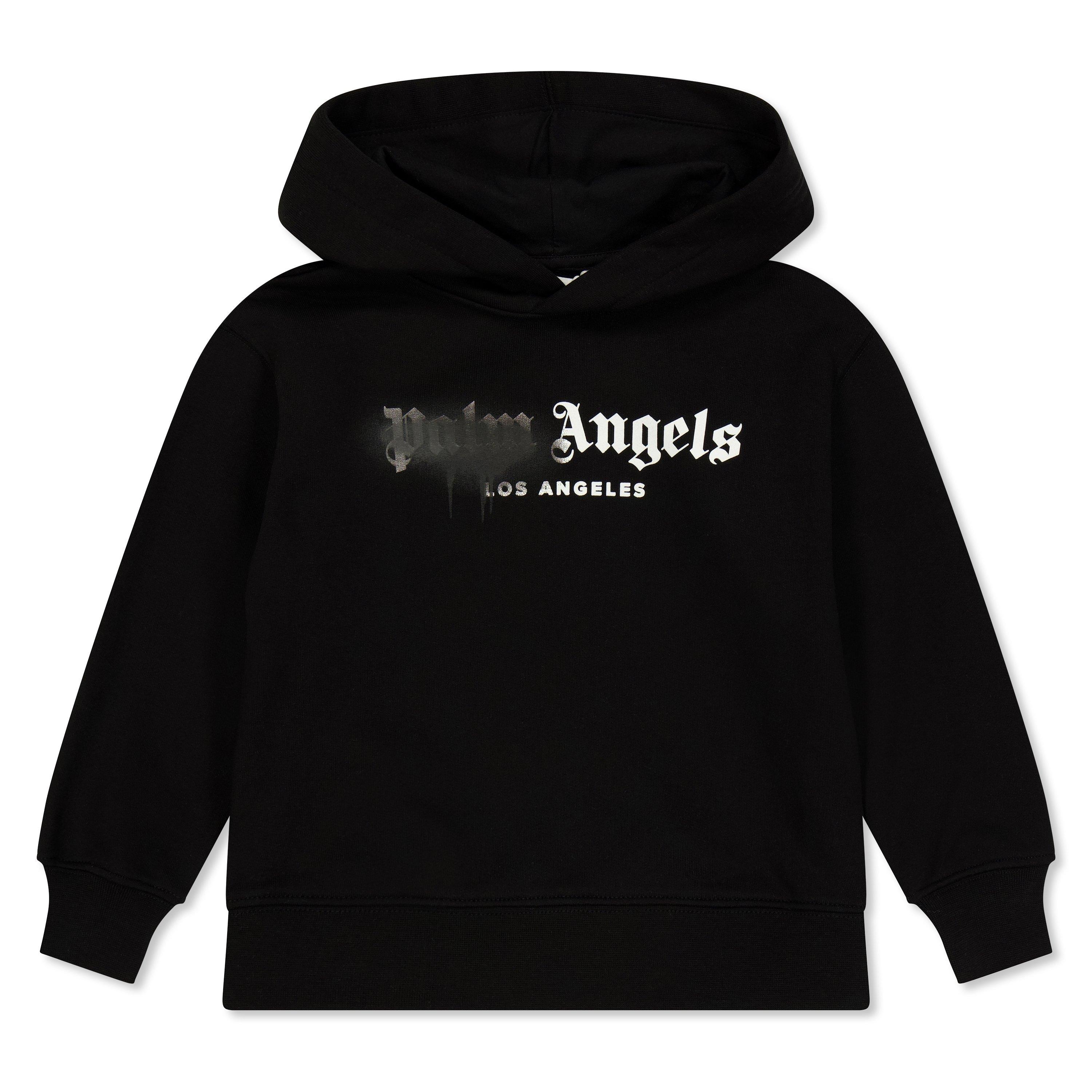 Palm Angels  Kids ' Spray Pull Over Hoodie - Black/Black - 10Y