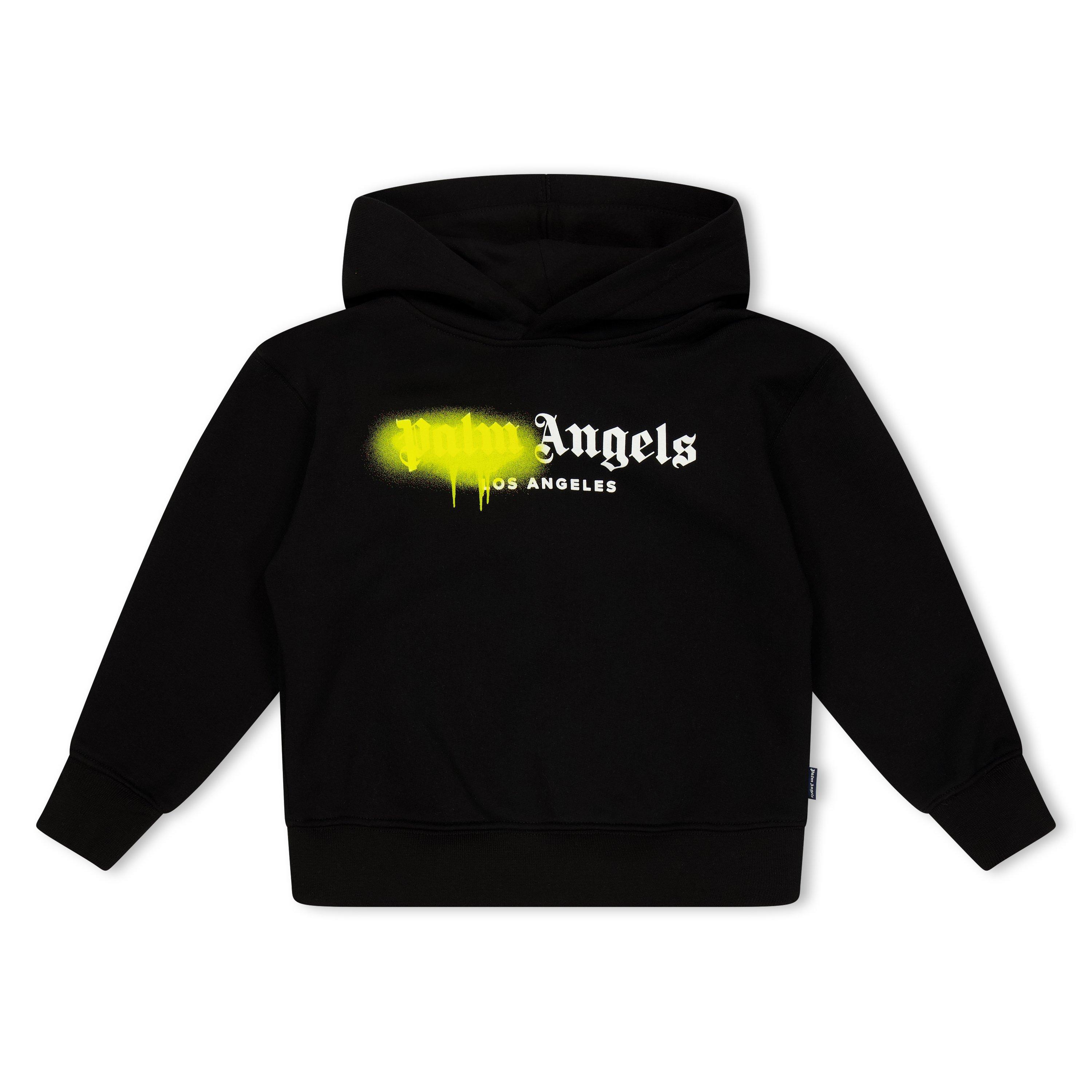 Palm Angels  Kids' Spray Pull Over Hoodie - Black/Yellow - Size 12Y