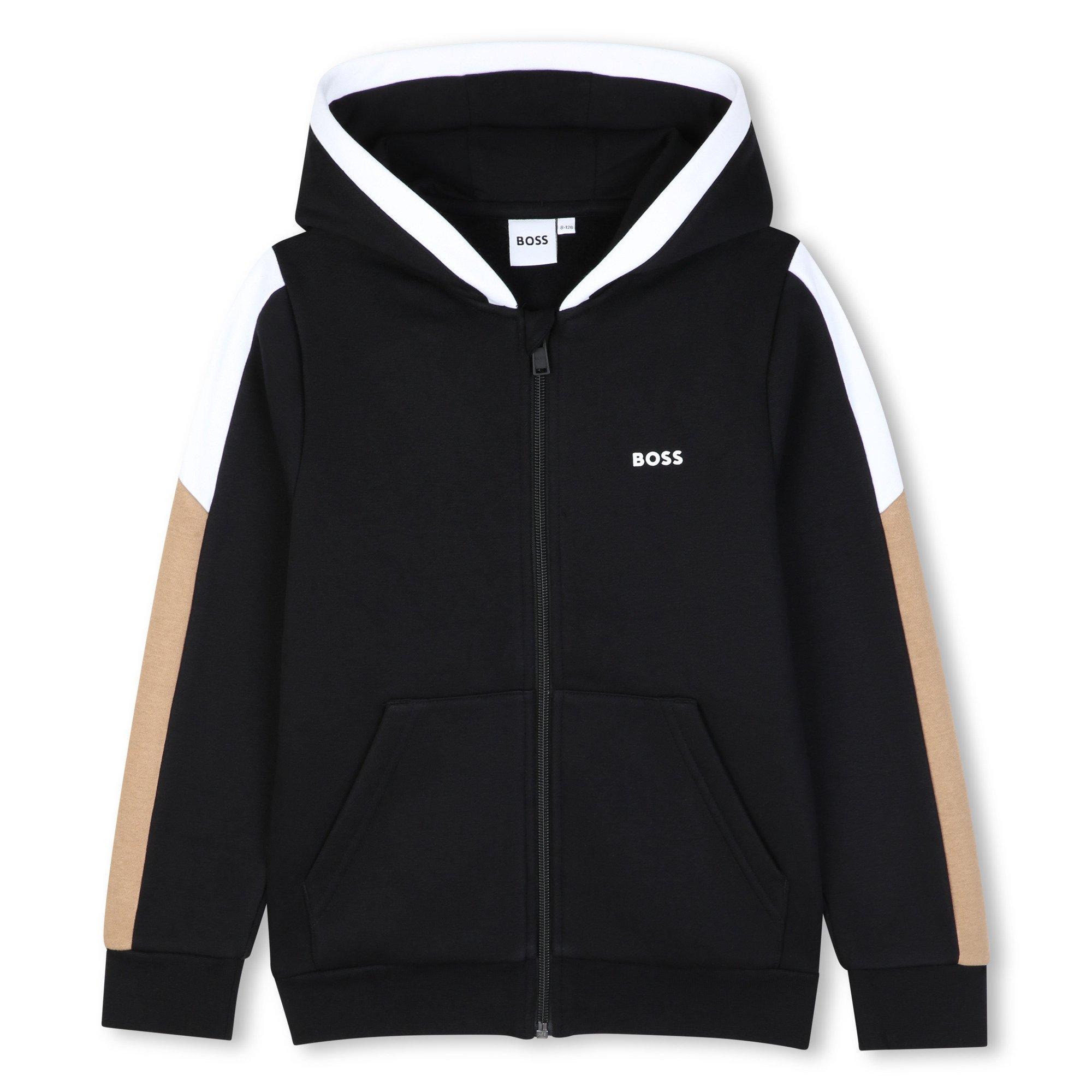 Black - Boss - Kids' Long-Sleeve Full-Zip Fleece Hoodie - 1