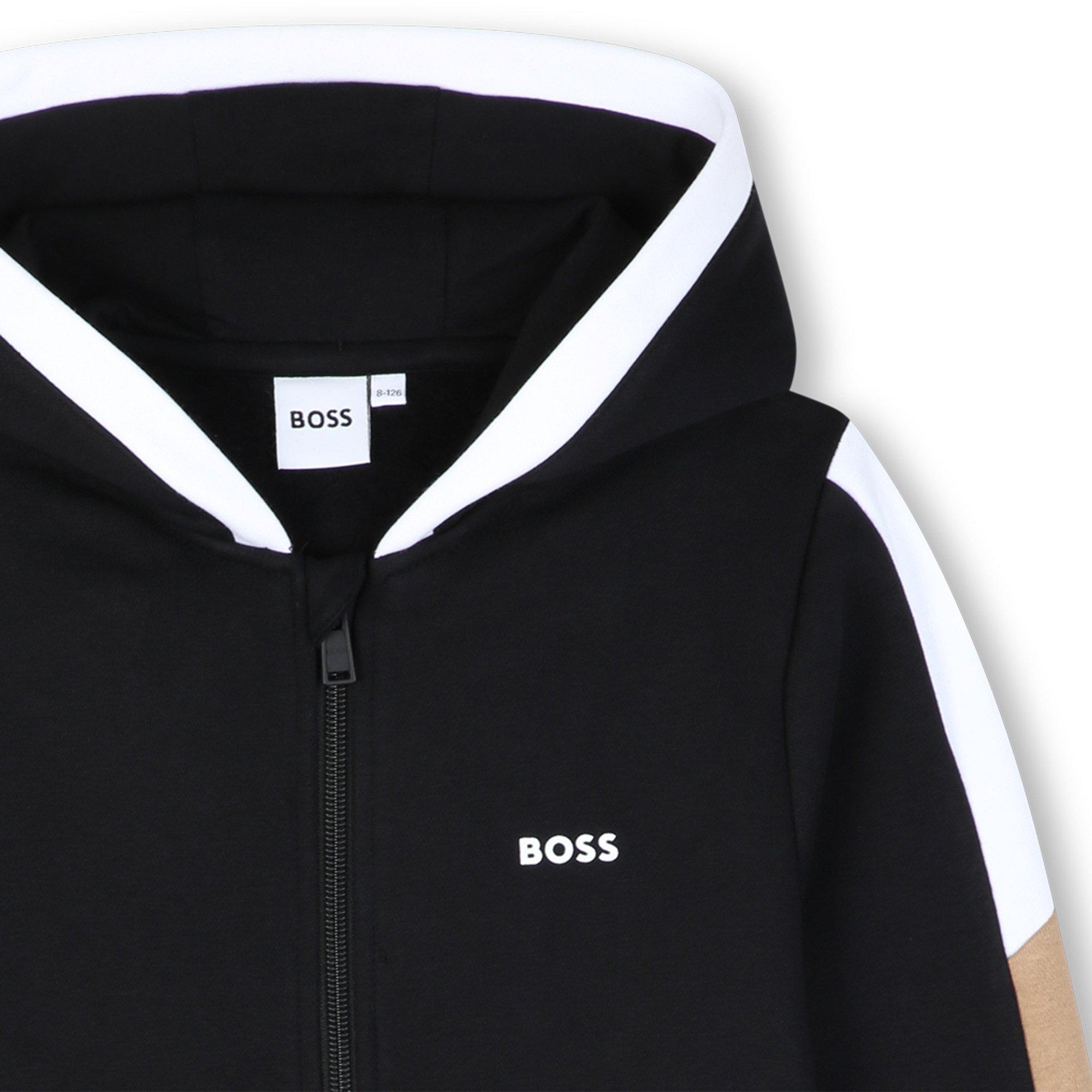 Black - Boss - Kids' Long-Sleeve Full-Zip Fleece Hoodie - 3