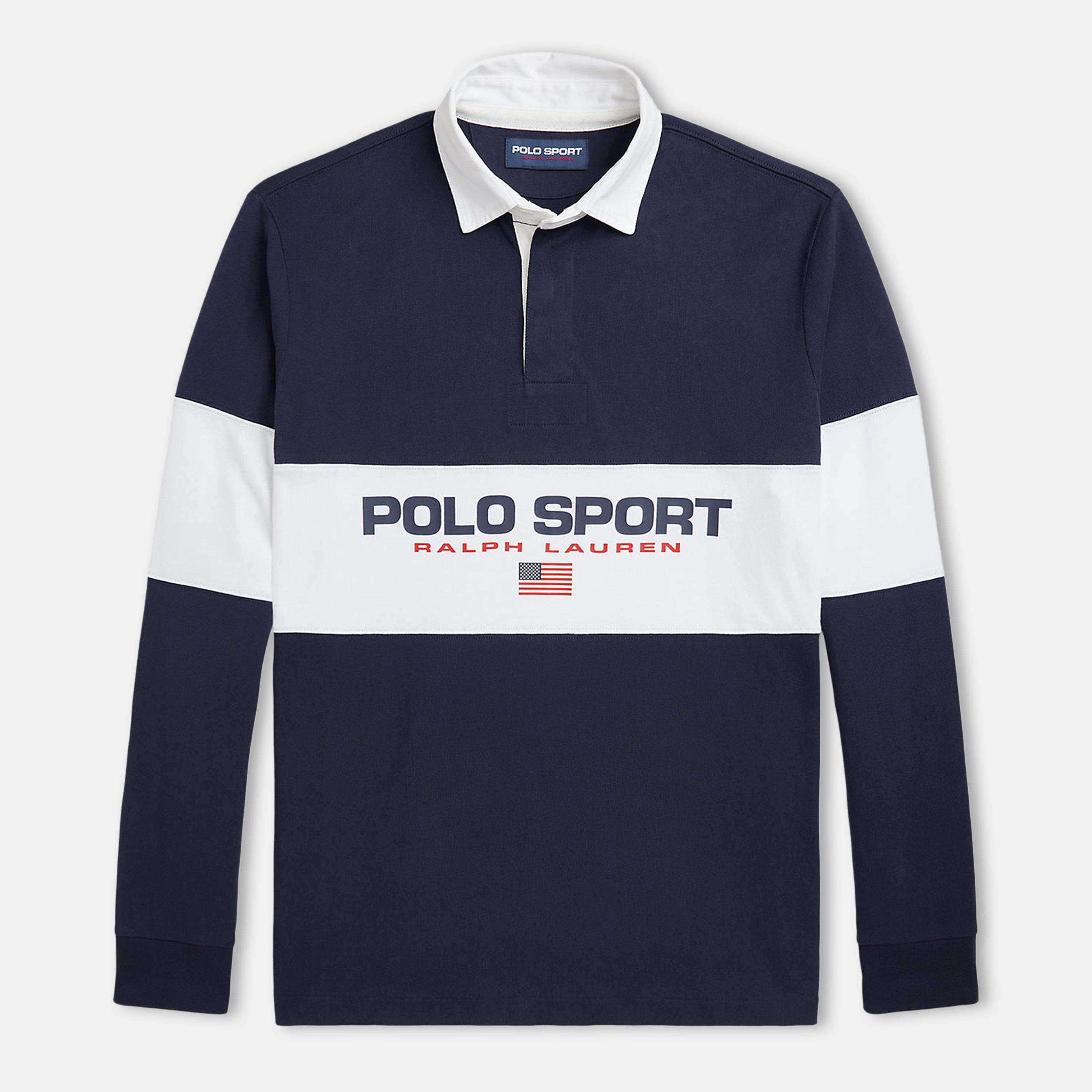 Cruise Navy - Polo Sport by Ralph Lauren - Men&#x27;s Long-Sleeve Rugby Polo Shirt - 1