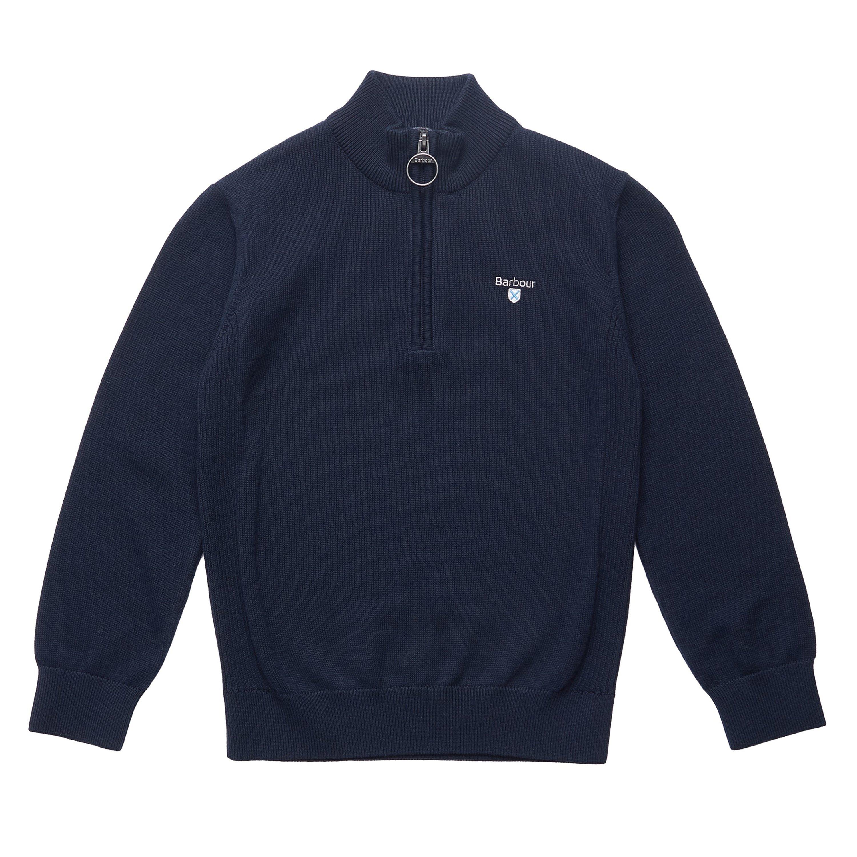 Navy NY91 - Barbour - Boys Cotton half Zip - 1