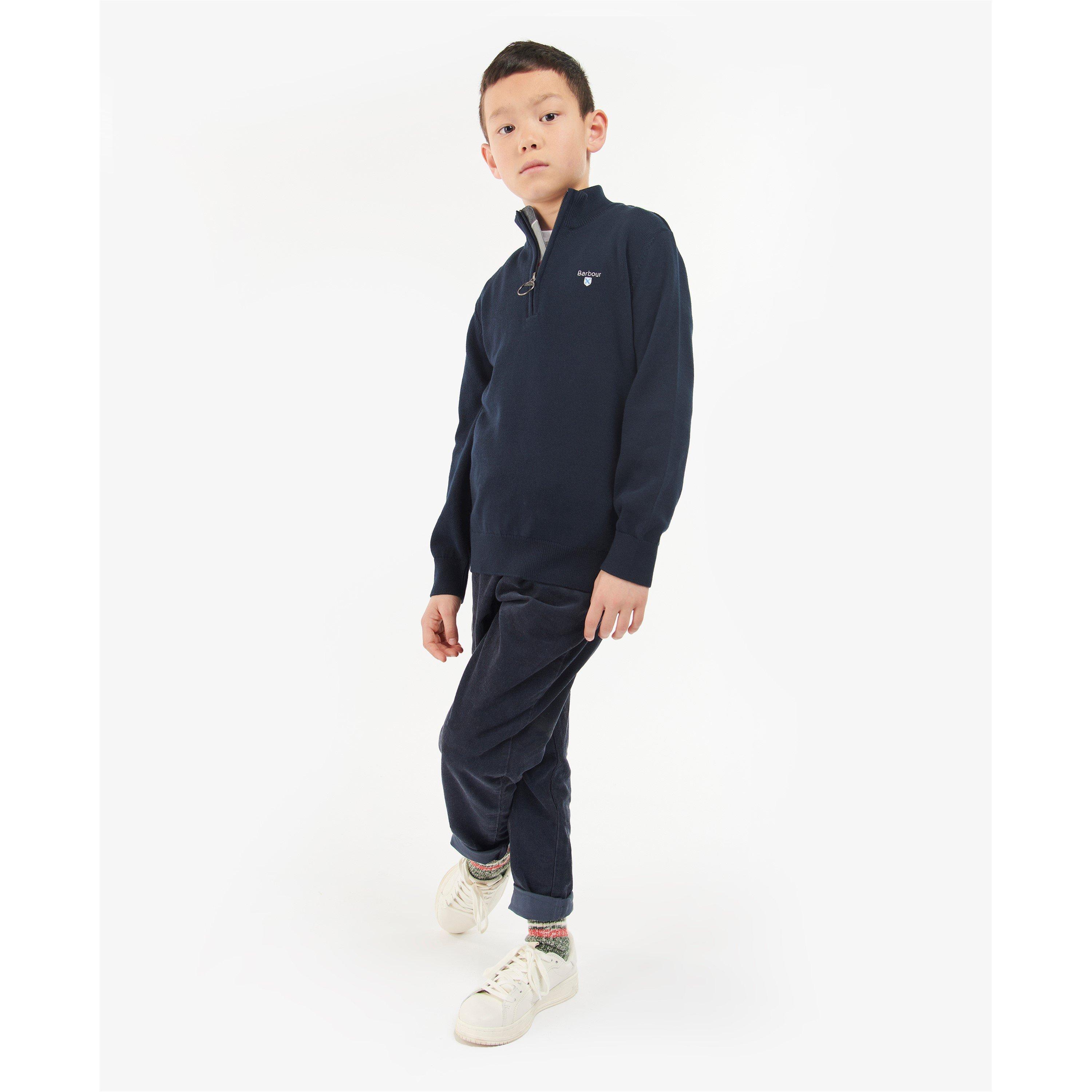 Navy NY91 - Barbour - Boys Cotton half Zip - 2