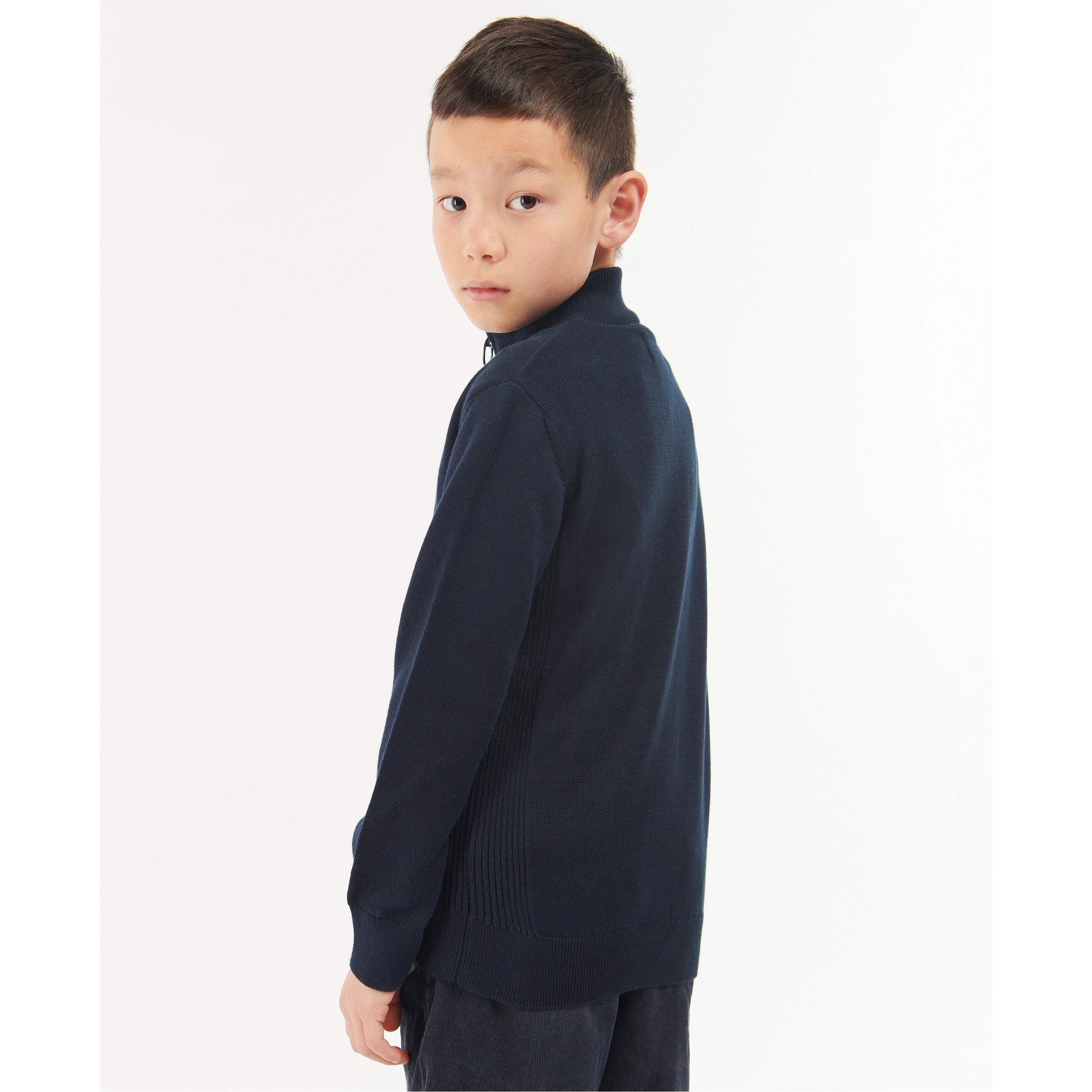 Navy NY91 - Barbour - Boys Cotton half Zip - 3