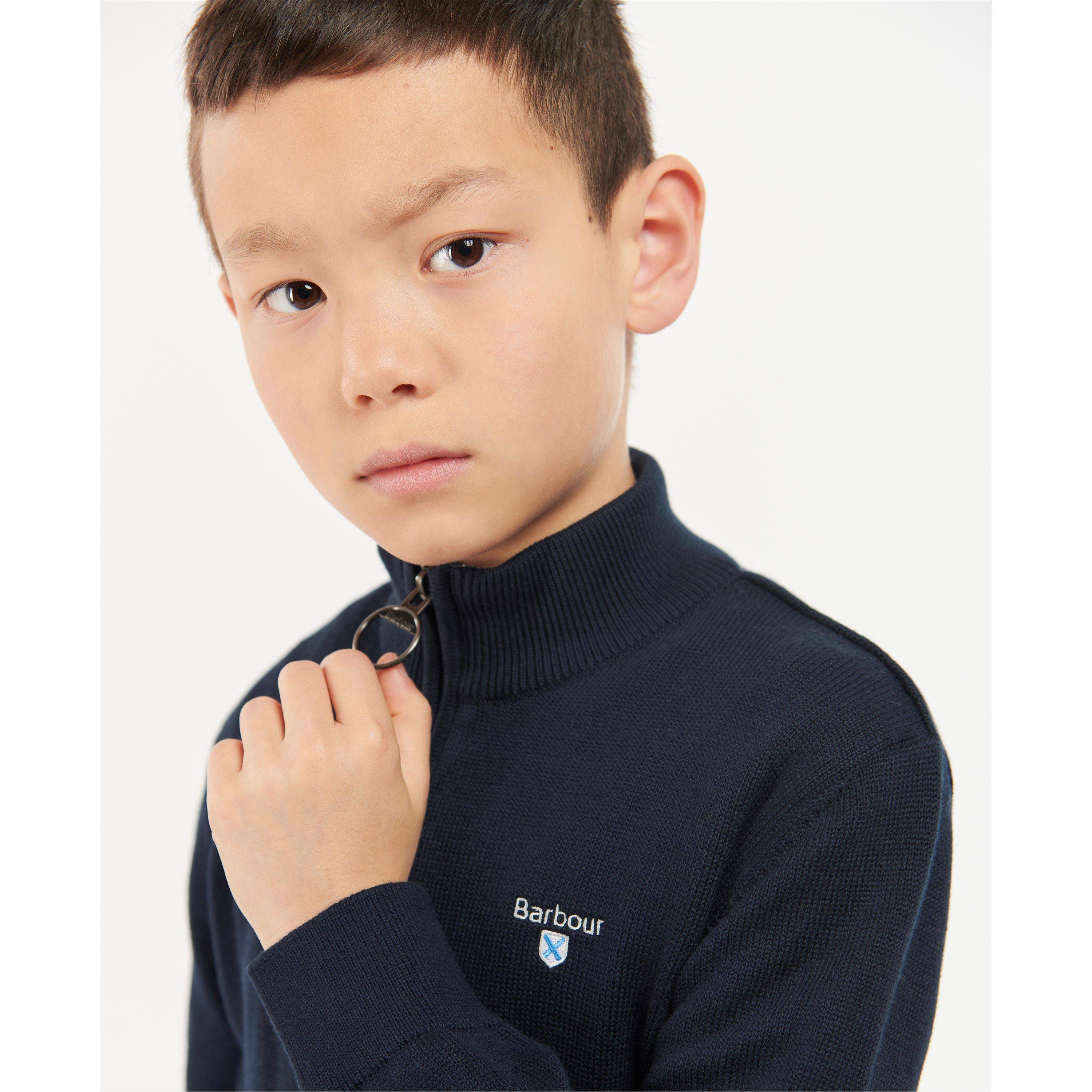 Navy NY91 - Barbour - Boys Cotton half Zip - 4