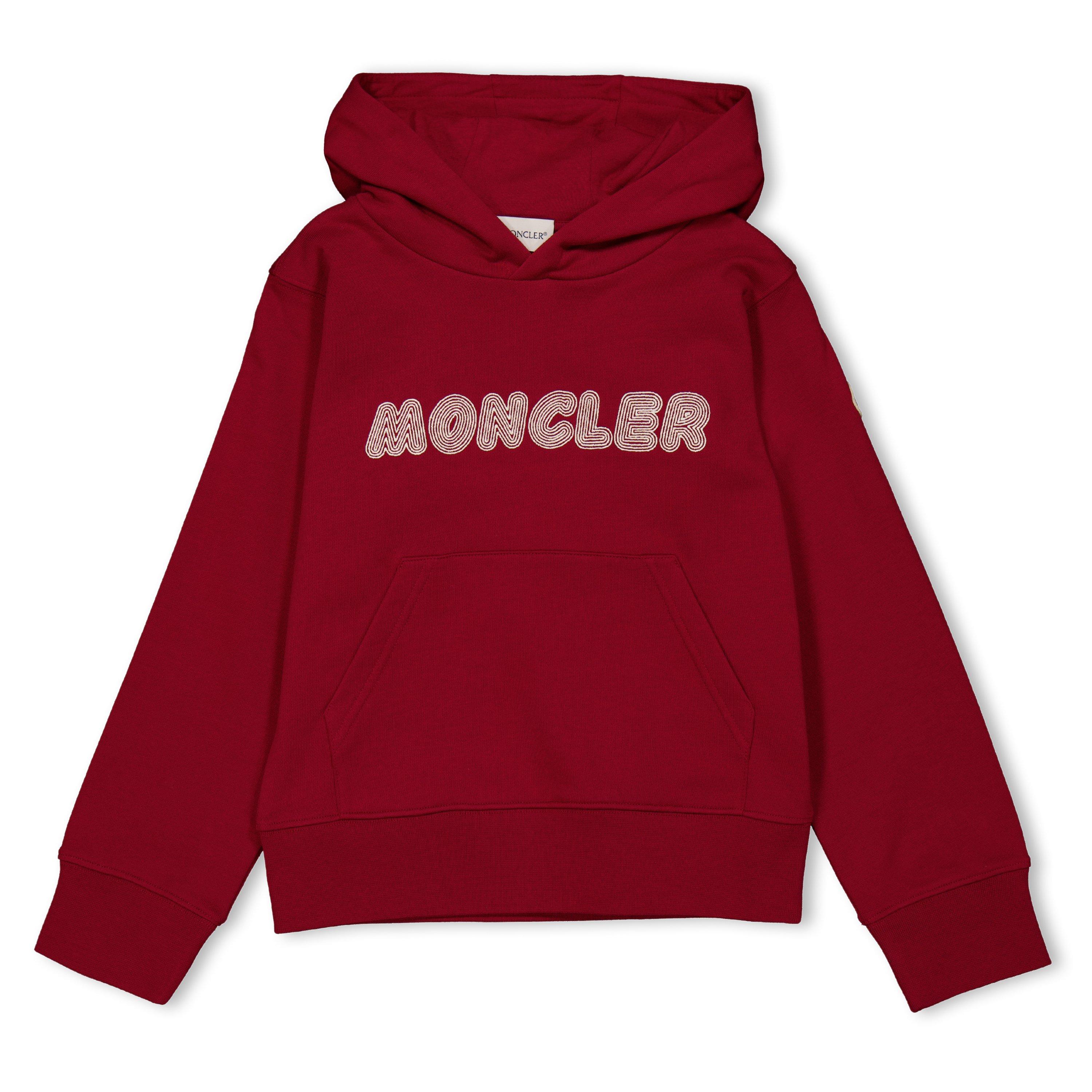 Medium Red 43A - Moncler - Logo Over The Head Hoodie Juniors - 1