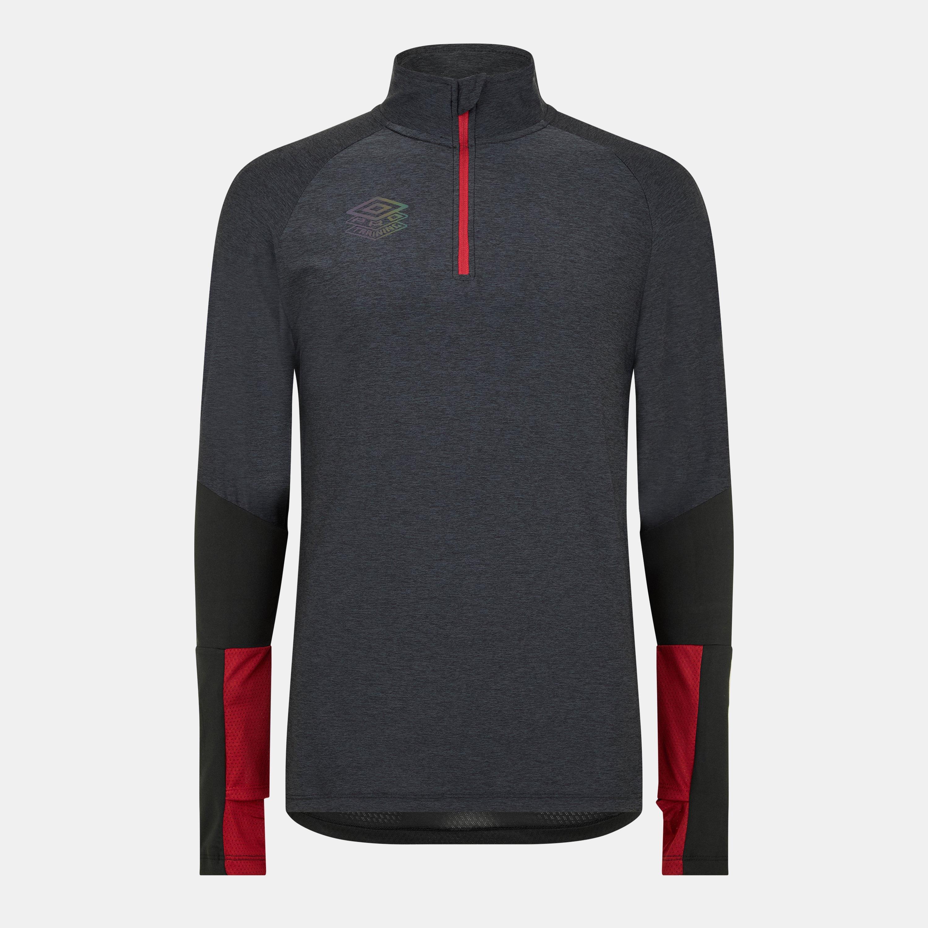 Zwart/Rood - Umbro - Pro Zipped Performance Hoodie - 1