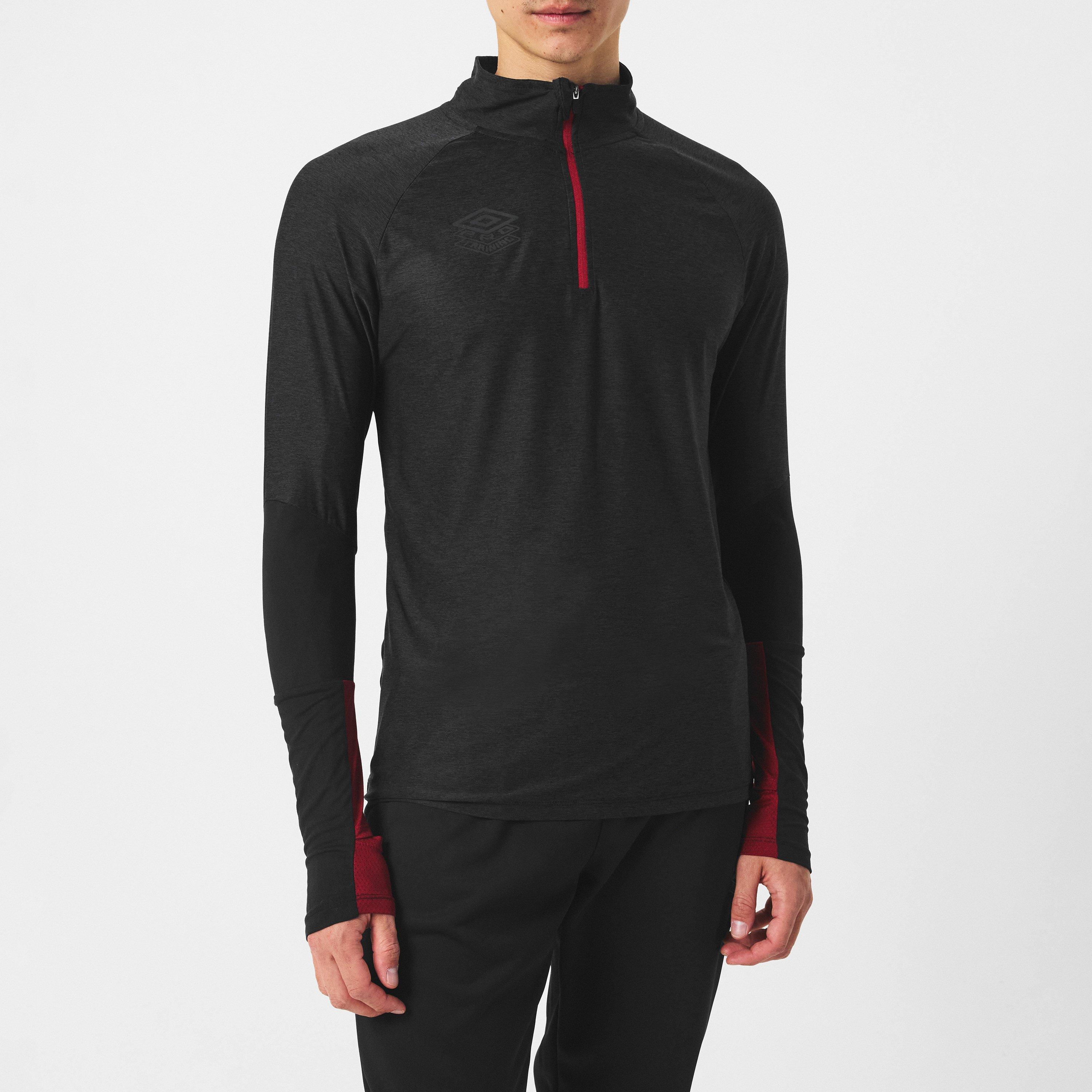 Zwart/Rood - Umbro - Pro Zipped Performance Hoodie - 3