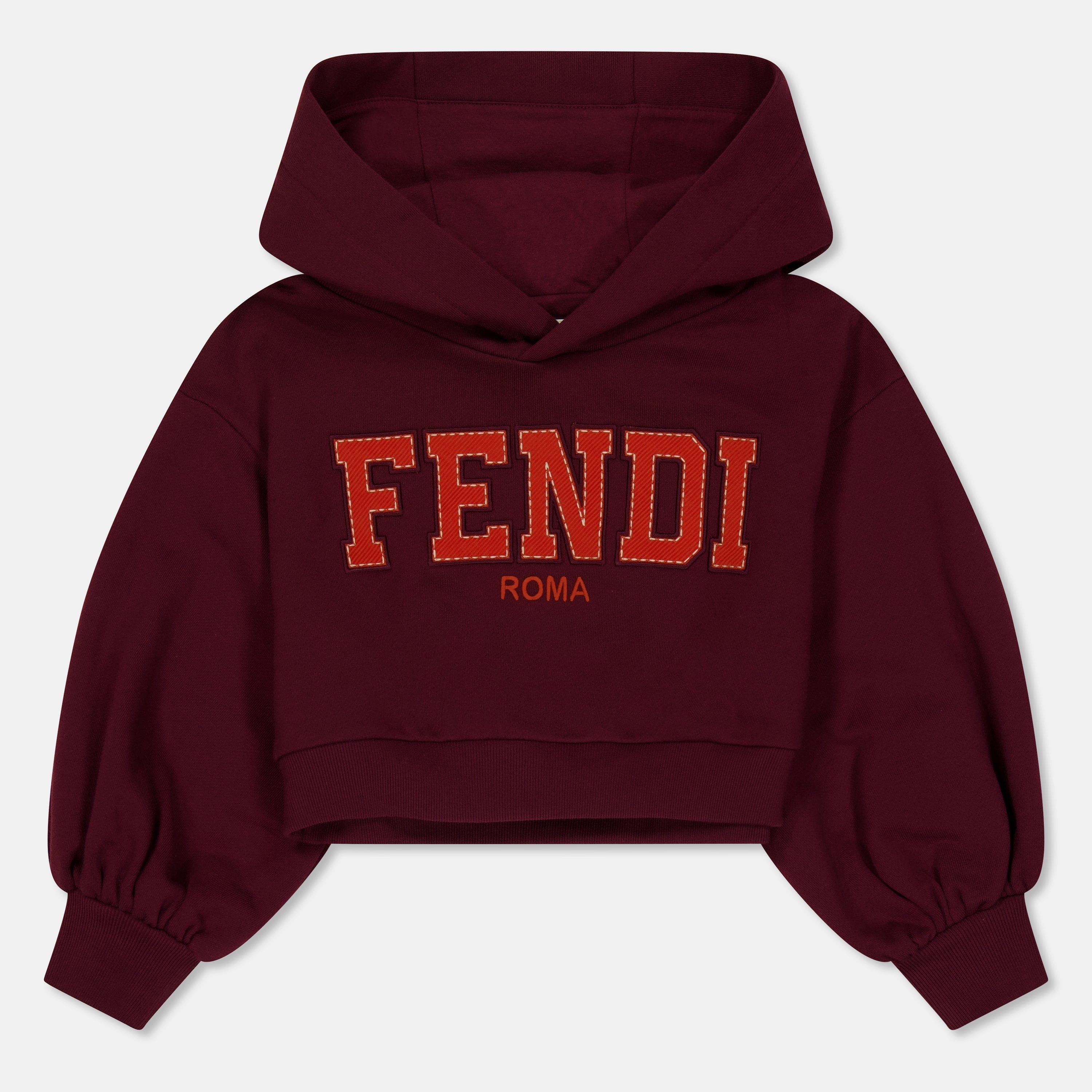 Burgend F1UKF - Fendi - Kids' Logo Pull Over Hoodie - 1