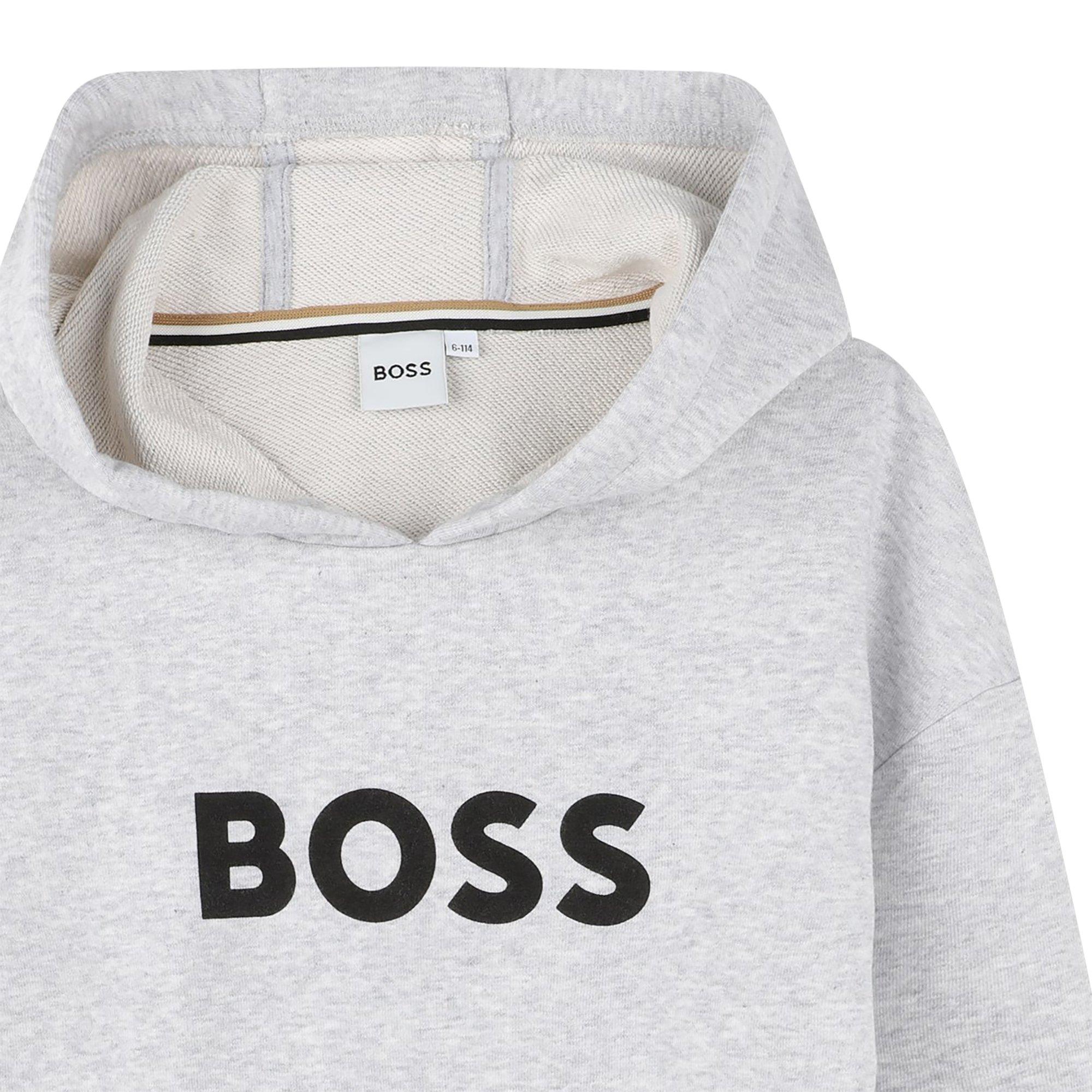 Chine Grey - Boss - Kids' Logo Pull Over Hoodie - 3