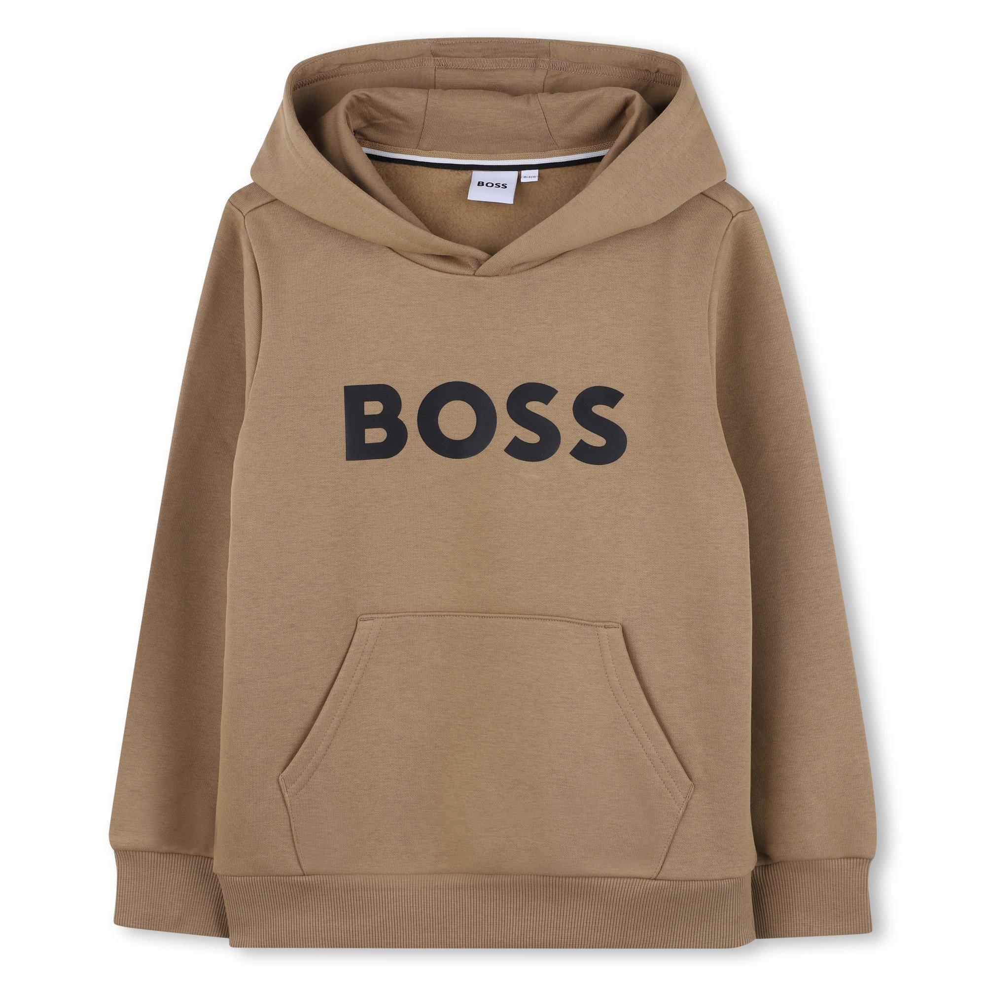 Boss Kids' Logo Pull Over Hoodie - Cookie