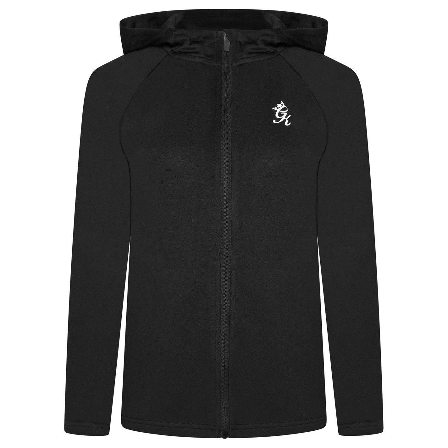 Schwarz - Gym King - Kids Lightweight Full-Zip Black Hoodie - 2