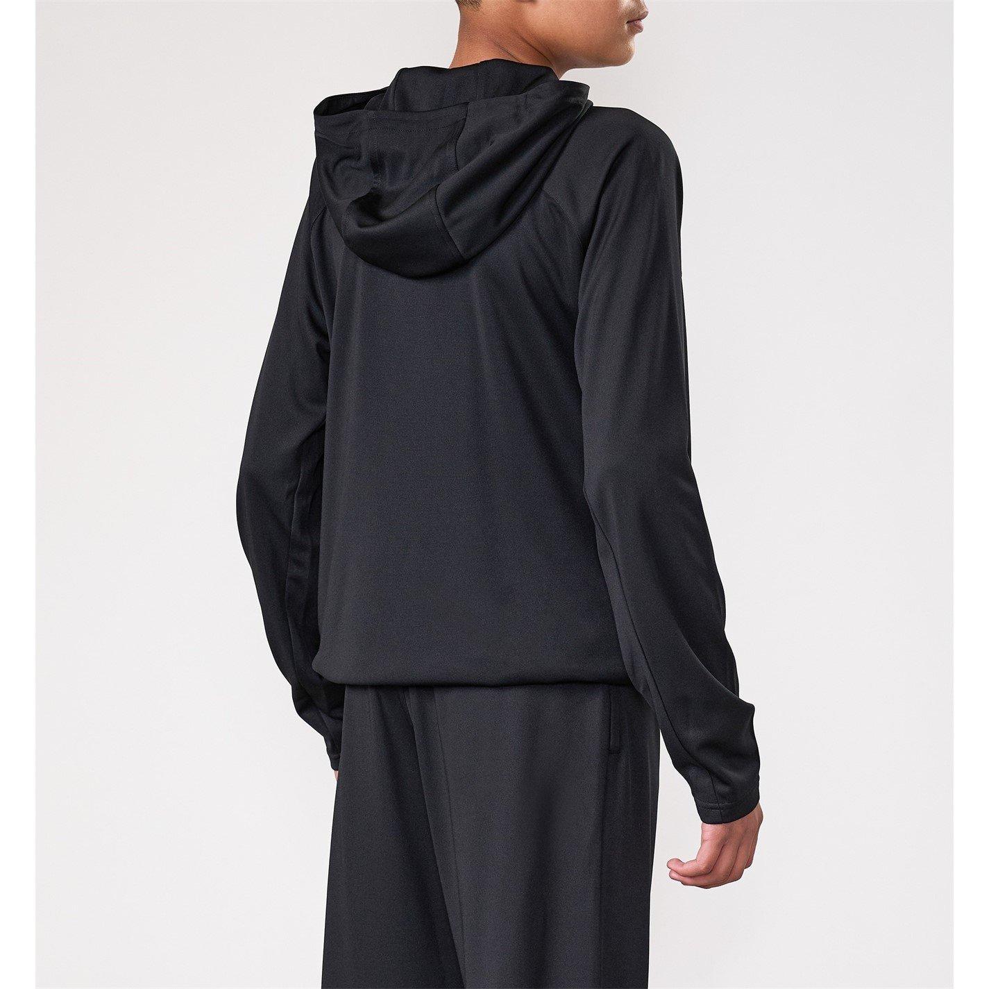 Schwarz - Gym King - Kids Lightweight Full-Zip Black Hoodie - 3