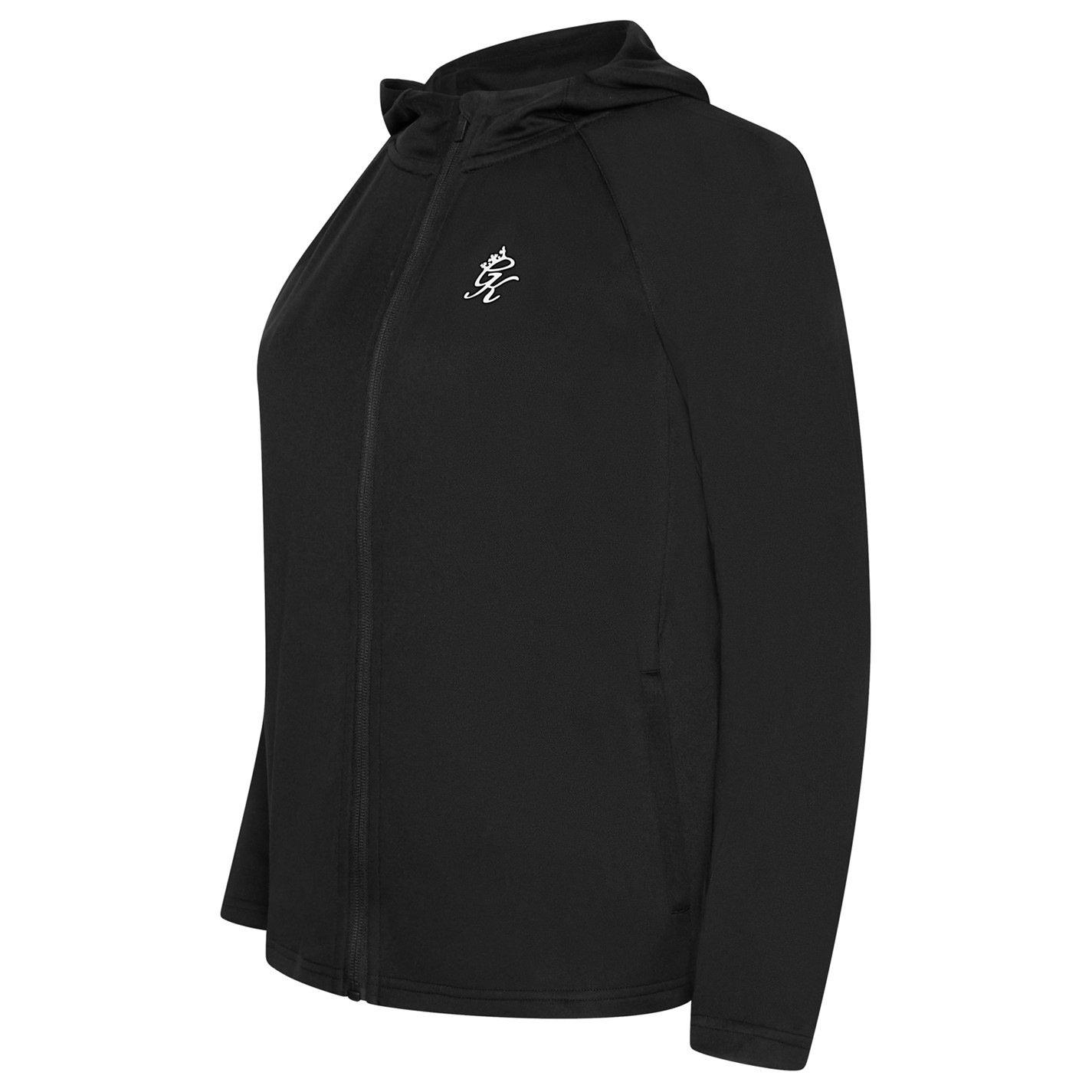 Schwarz - Gym King - Kids Lightweight Full-Zip Black Hoodie - 6