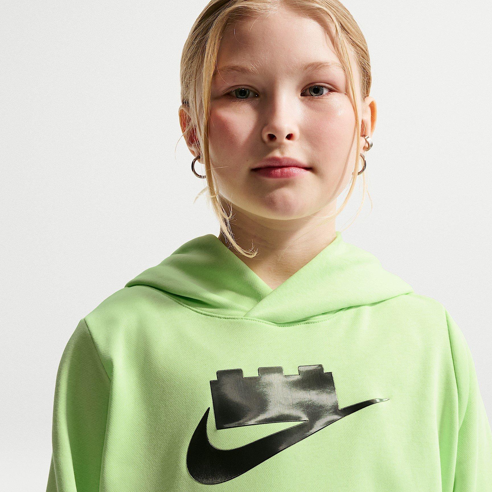 Liquid Lime - Nike - Kids' LEGO Over the Head Cotton Oversized-Fit Hoodie - 2