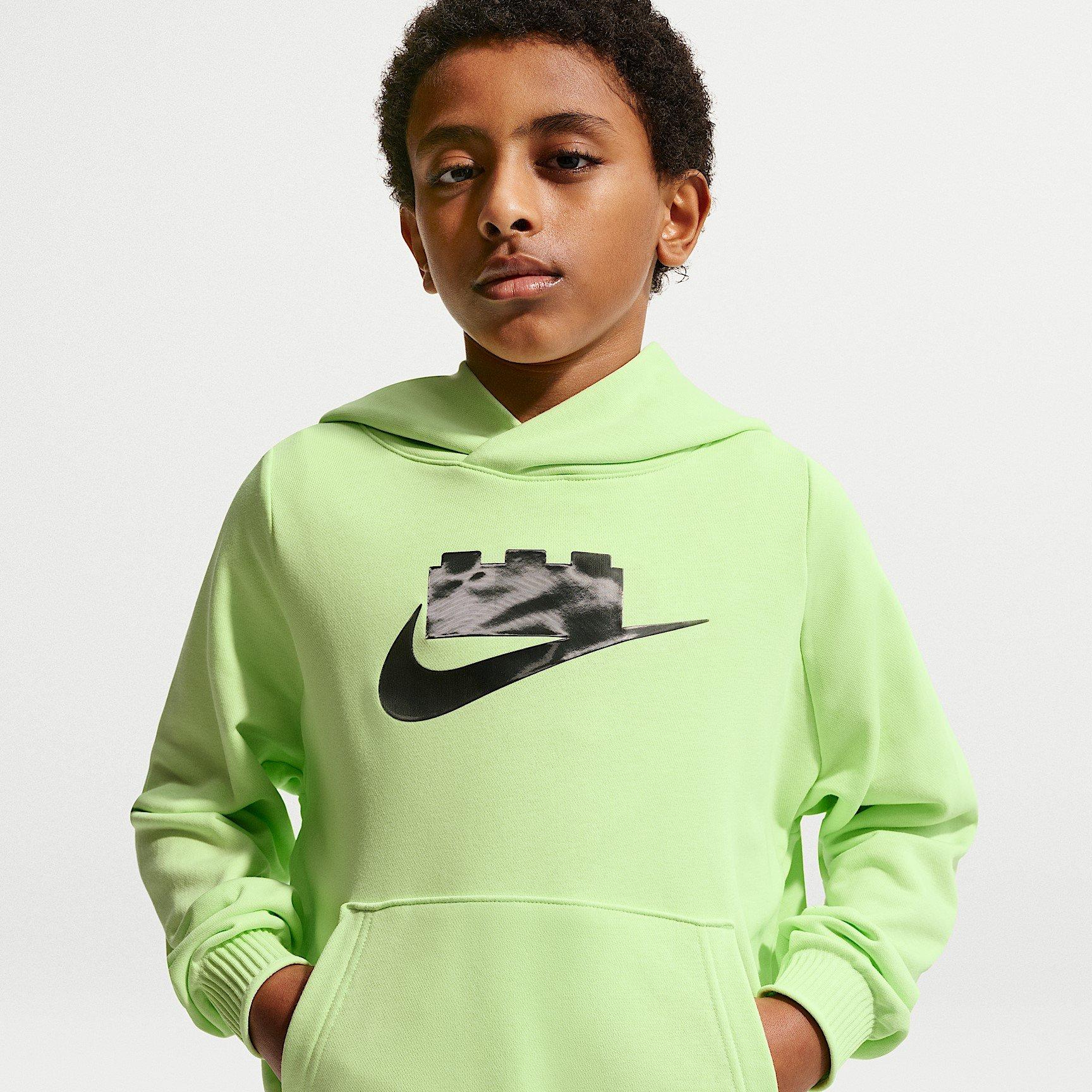Liquid Lime - Nike - Kids' LEGO Over the Head Cotton Oversized-Fit Hoodie - 3