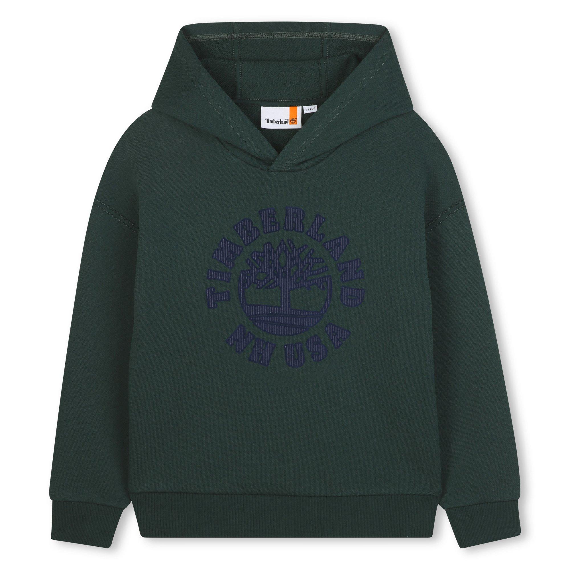 Dark Green - Timberland - Kids' Timb Large Logo Hoodie - 1