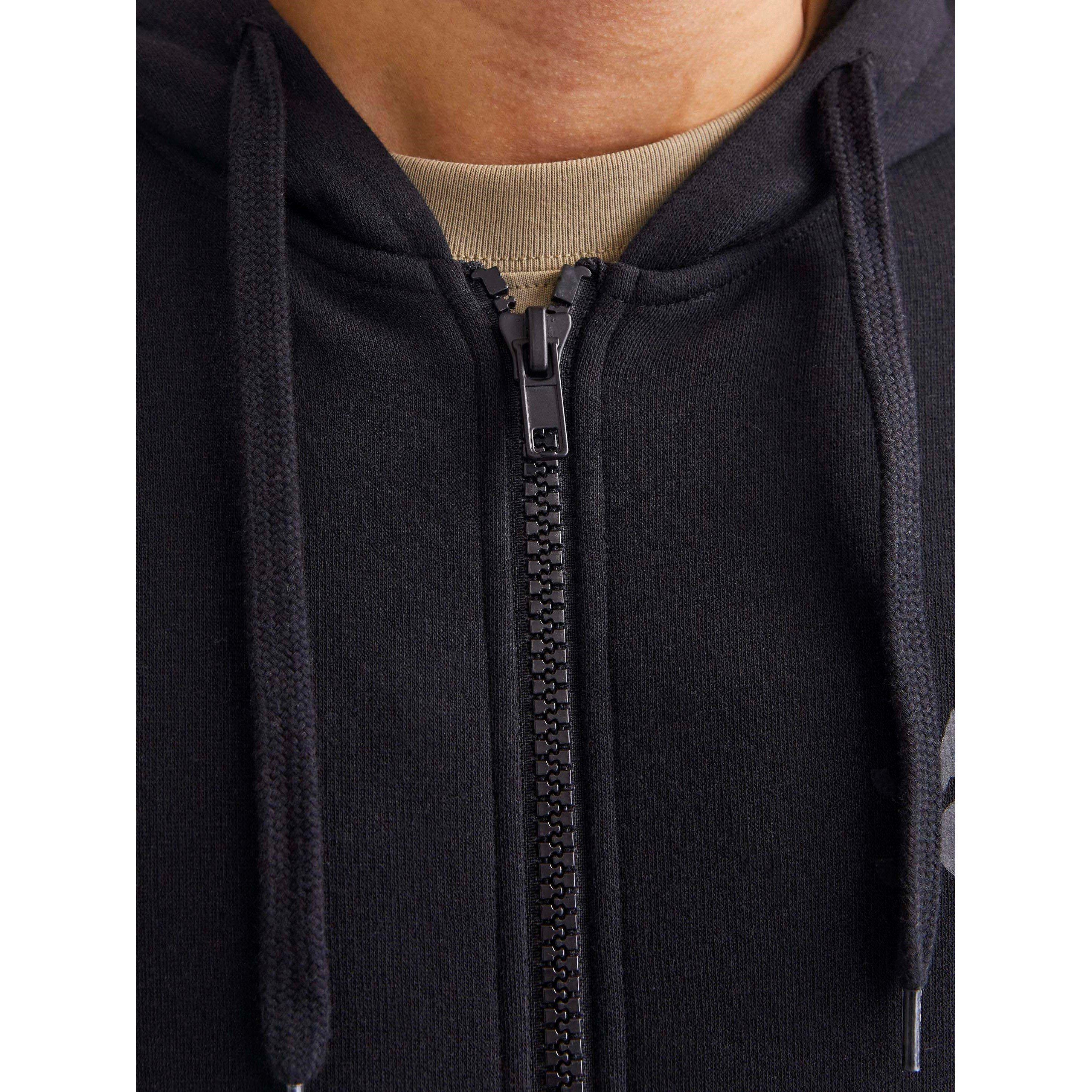 Black - Jack and Jones - Corp Logo Sweat Zip Hood Mens - 4