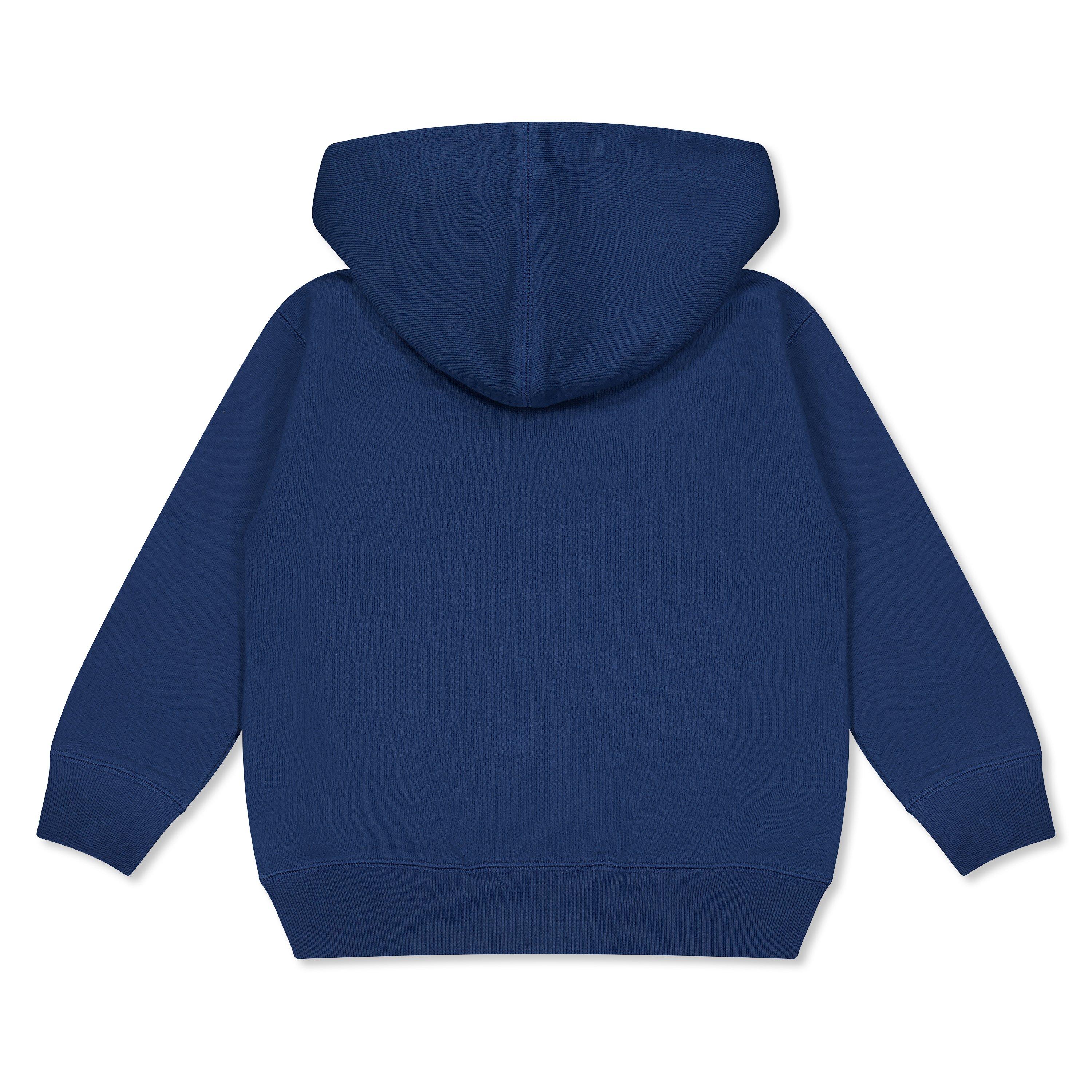 Blue 4393 - Gucci - Kids' Logo Over the Head Cotton Hoodie - 2