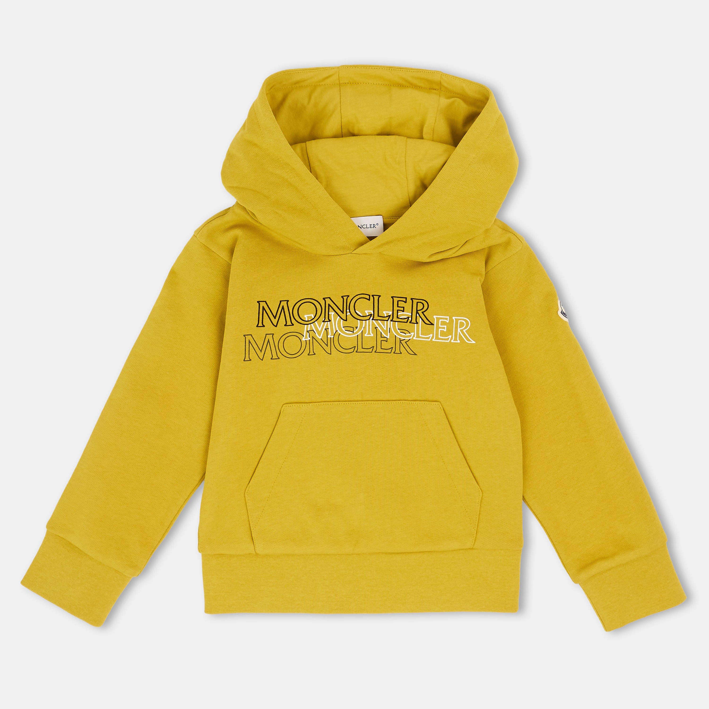 Moncler Kids Over the Head Hoodie - Yellow 112 - Size 12Y