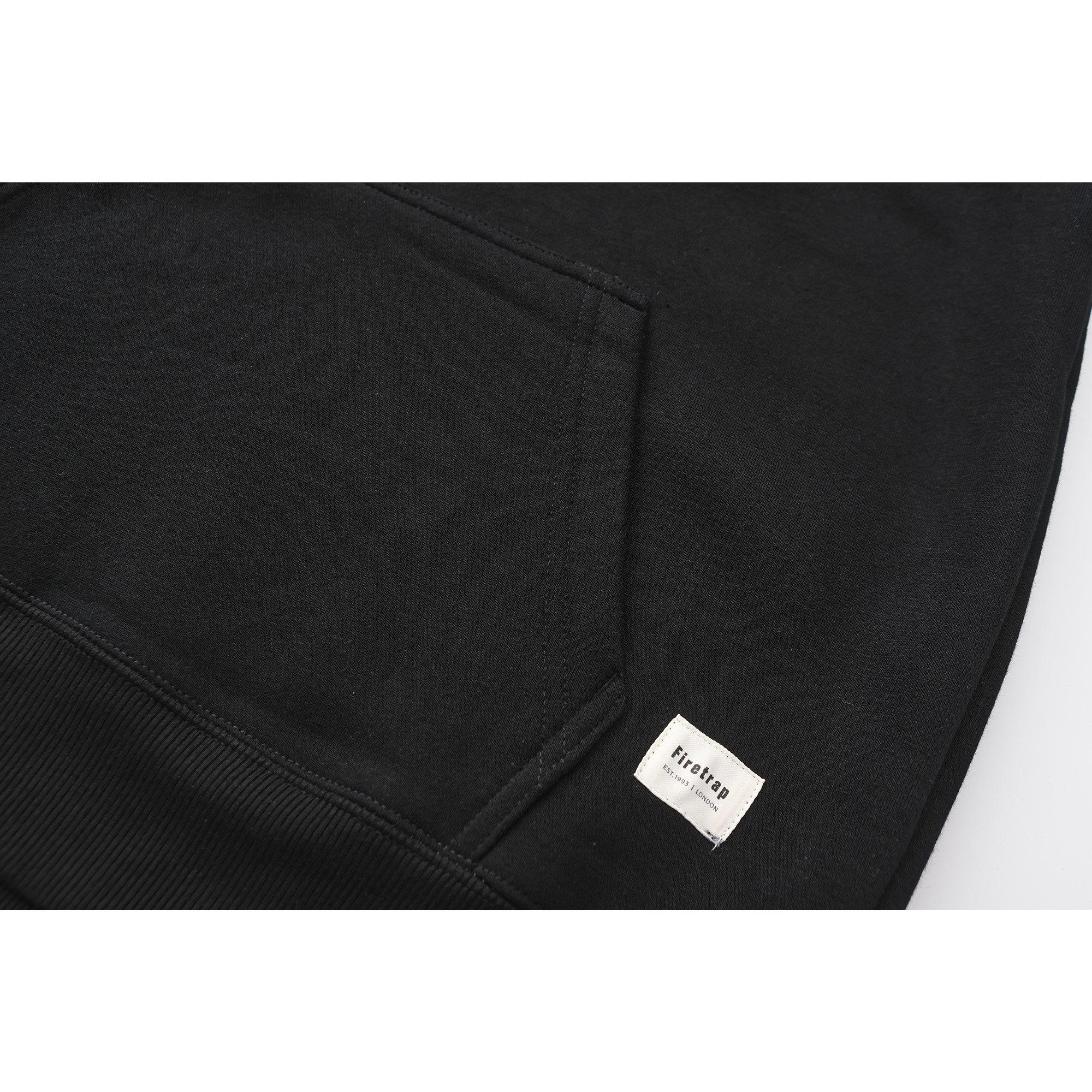 Black - Firetrap - Pullover Fleece Hoodie Mens - 7