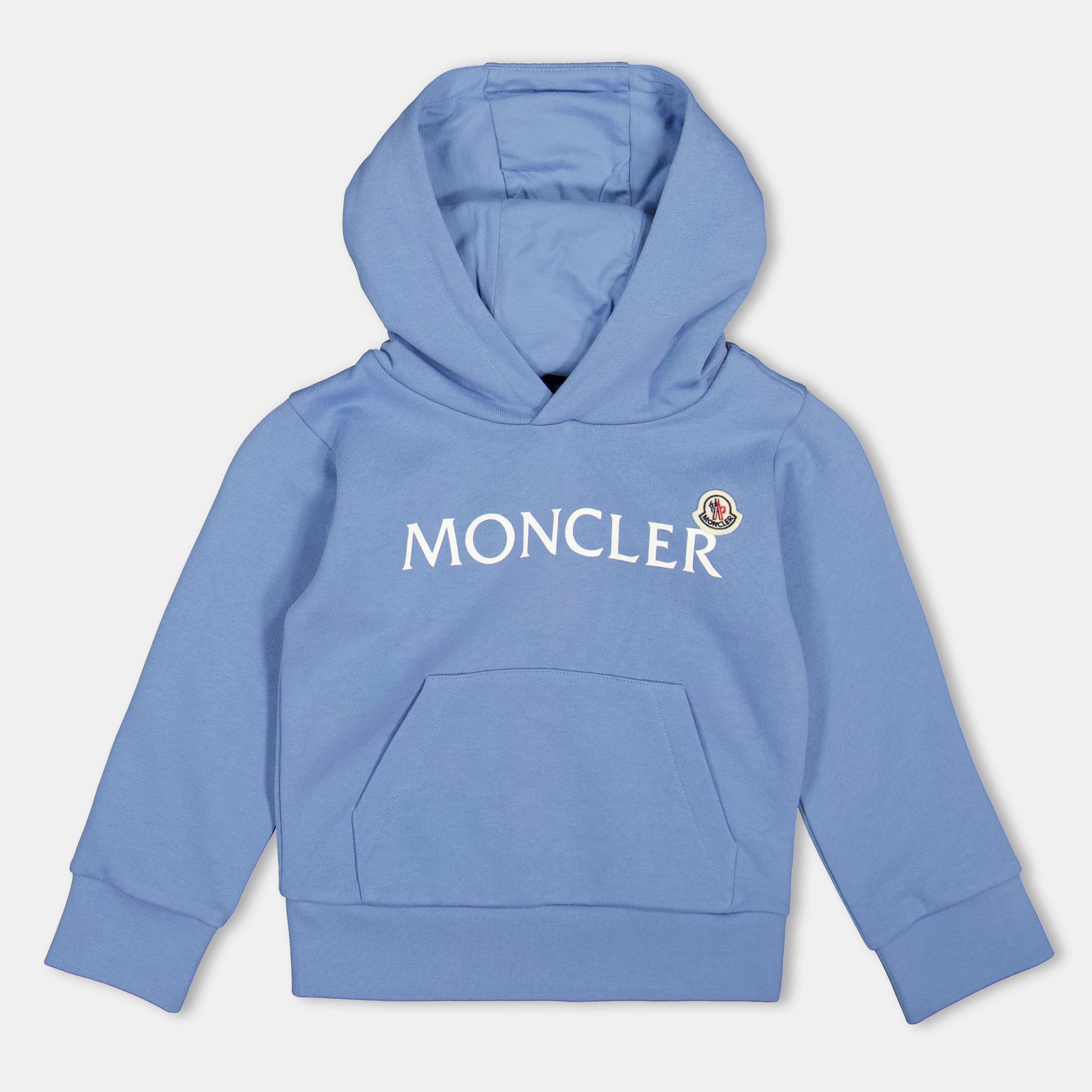 Light Blue 714 - Moncler - Kids' Logo Pull Over Hoodie