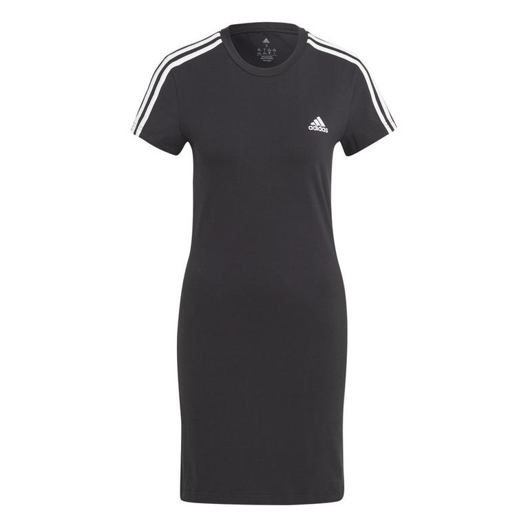Noir - adidas - Essentials 3-Stripes Fitted Tee Dress Womens - 1