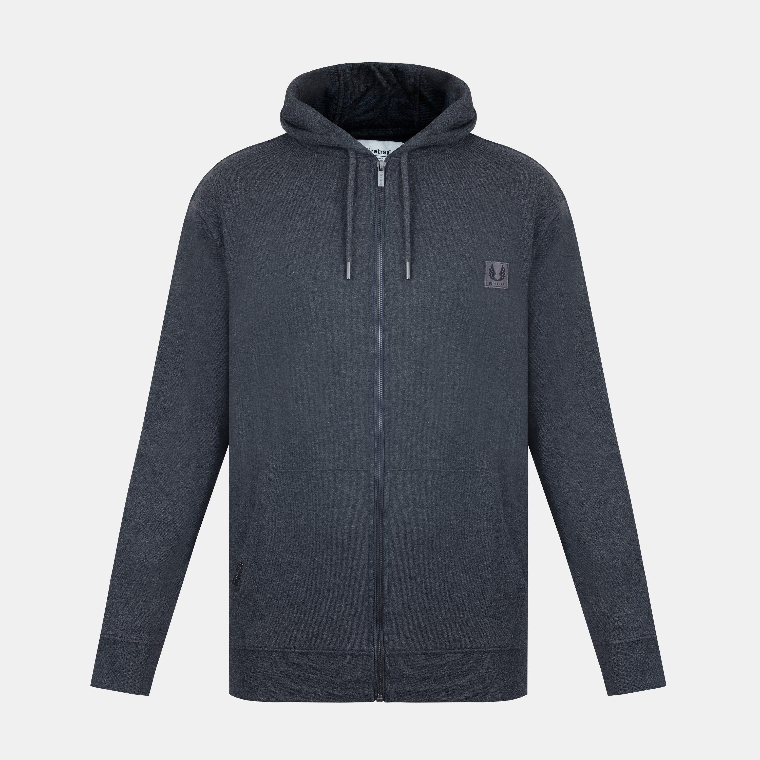 Charcoal Marl - Firetrap - Men's Zip Hoodie - 1
