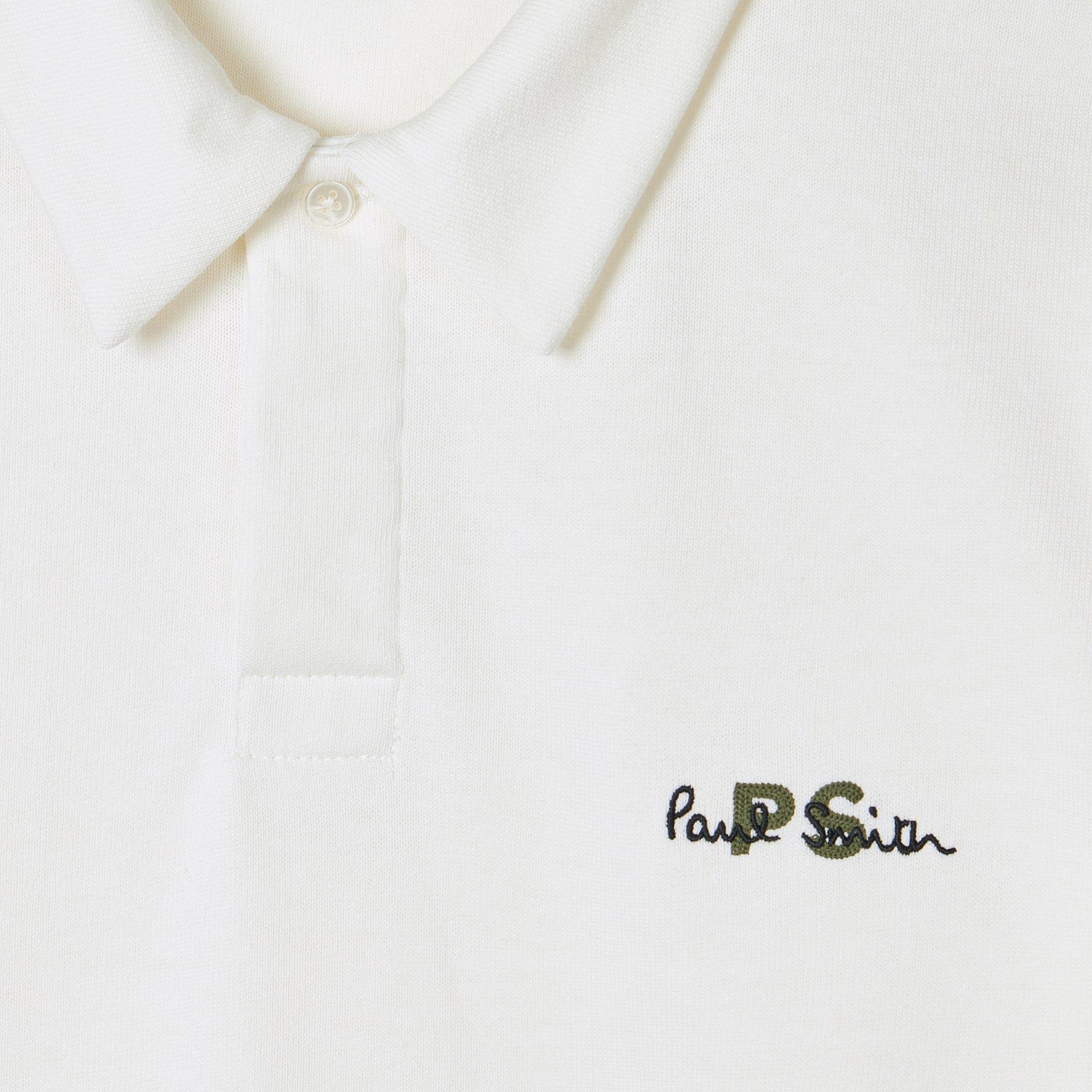 White 02 - PS Paul Smith - Men's Embroidered Long-Sleeve Rugby Polo Shirt - 2