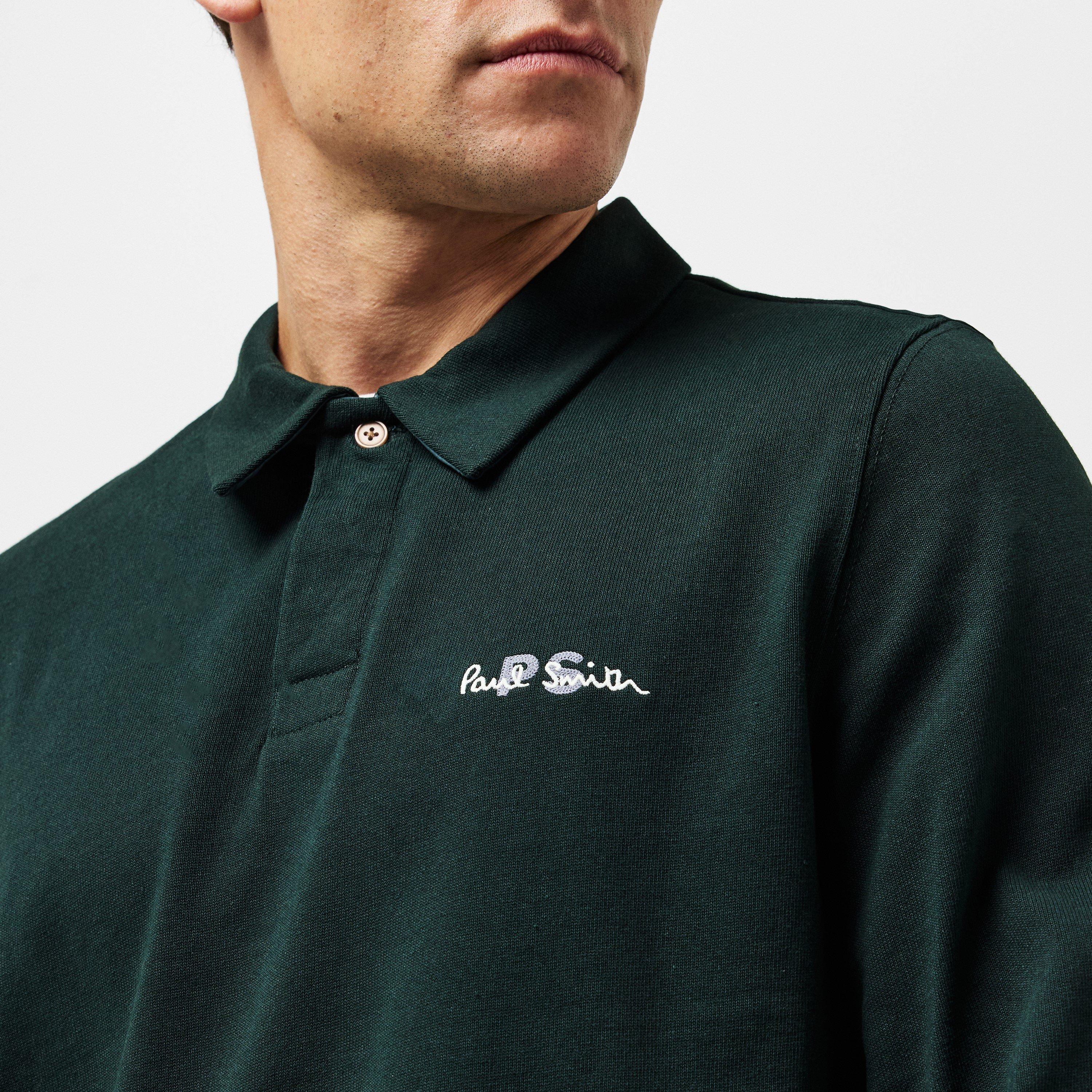 Green 38 - PS Paul Smith - Men's Embroidered Long-Sleeve Rugby Polo Shirt - 5