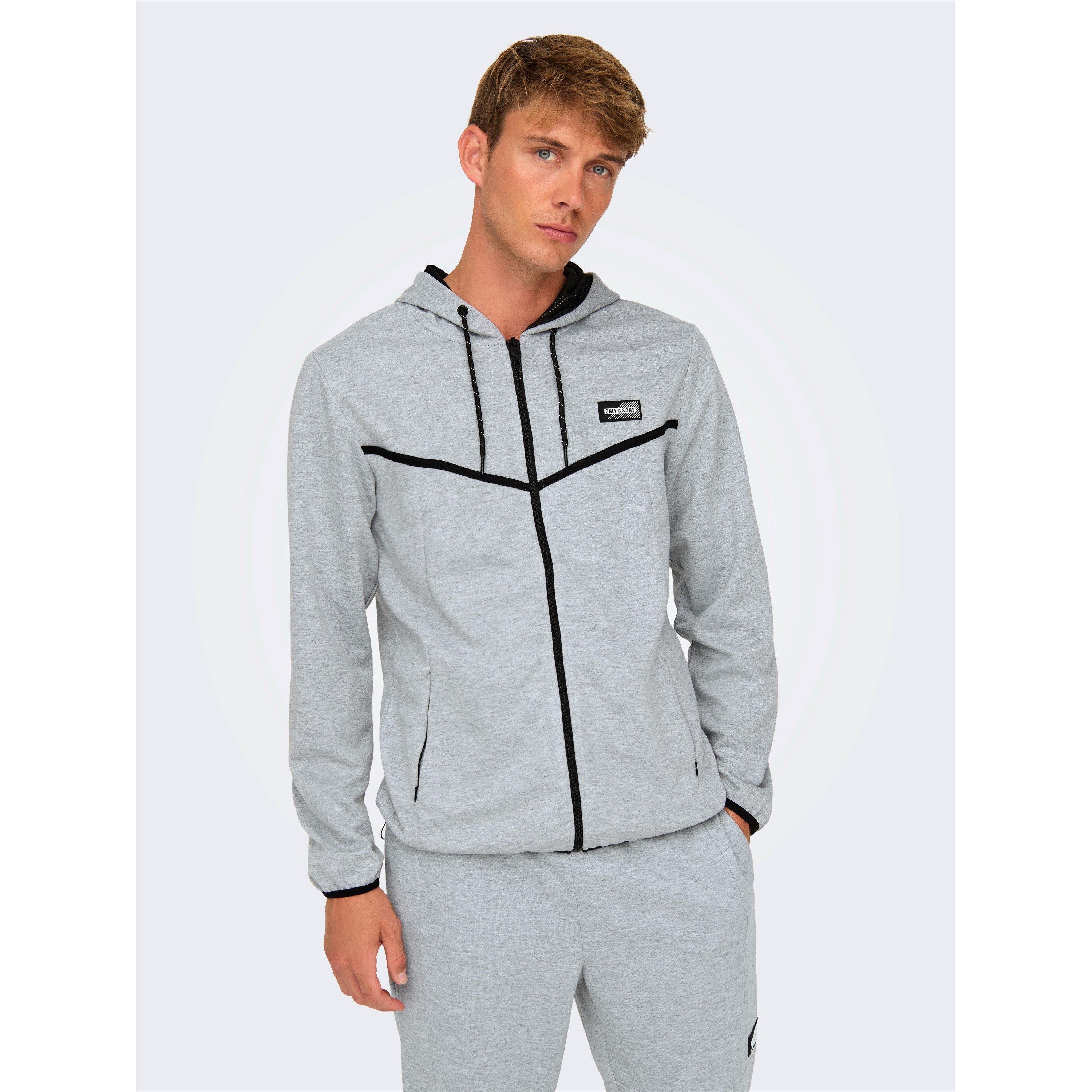 LGrey Melange - Only - Men's Zip Hoodie - 2